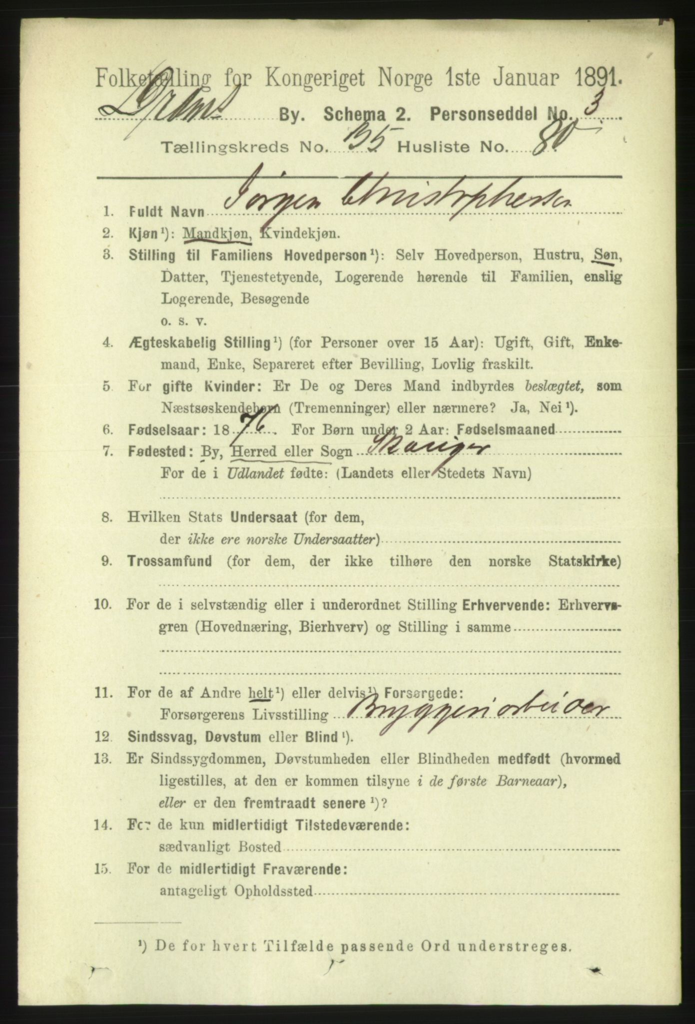 RA, 1891 census for 0602 Drammen, 1891, p. 22152