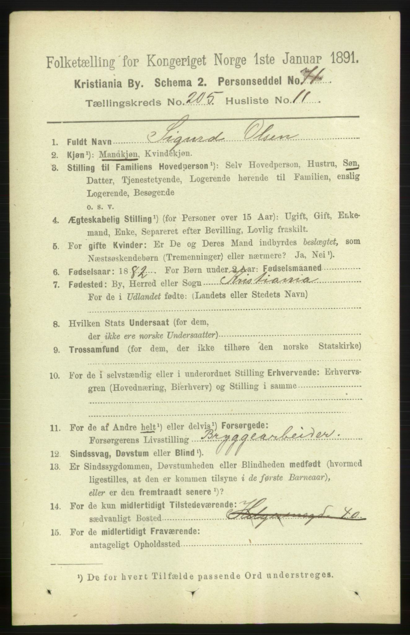 RA, 1891 census for 0301 Kristiania, 1891, p. 123806
