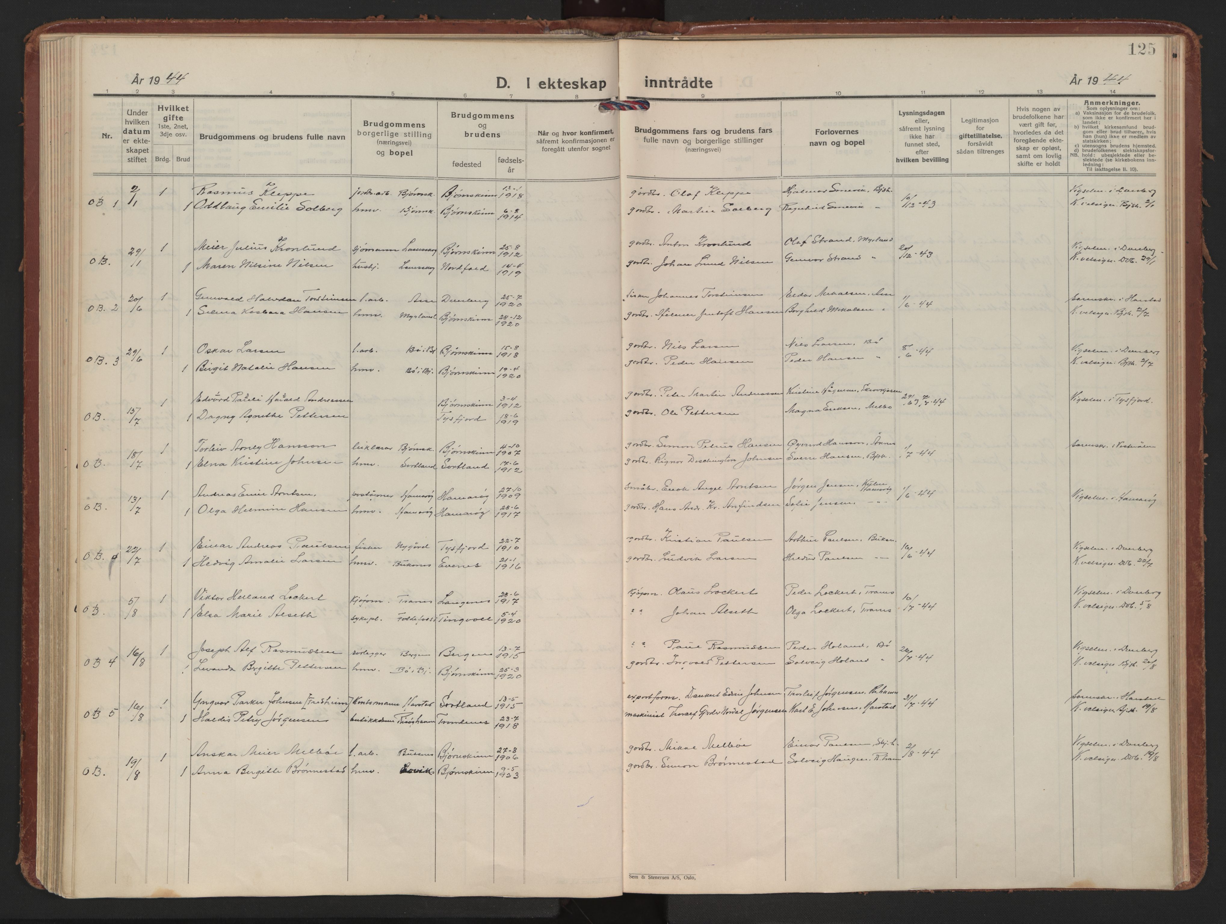 Ministerialprotokoller, klokkerbøker og fødselsregistre - Nordland, AV/SAT-A-1459/898/L1424: Parish register (official) no. 898A04, 1928-1946, p. 125