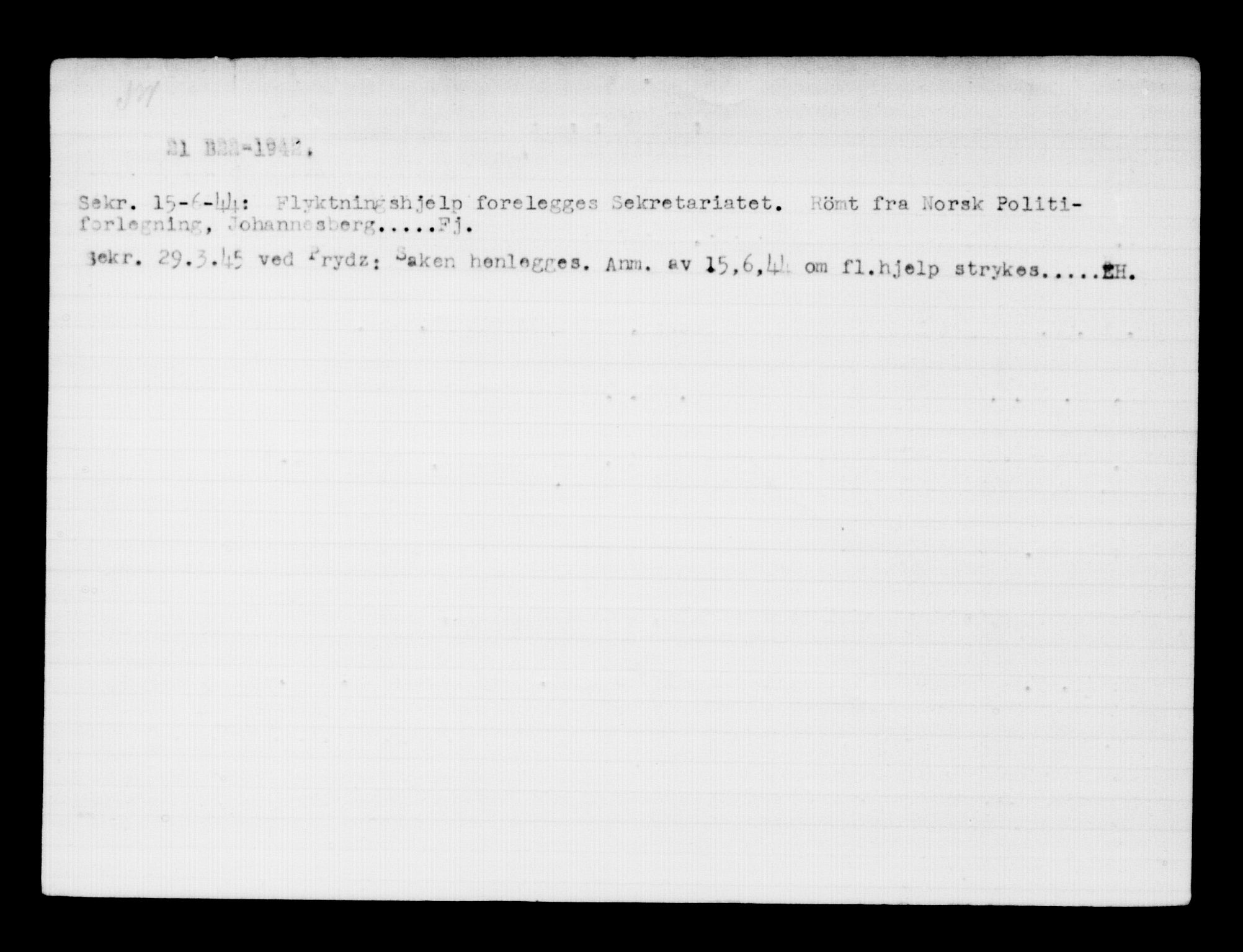 Den Kgl. Norske Legasjons Flyktningskontor, AV/RA-S-6753/V/Va/L0011: Kjesäterkartoteket.  Flyktningenr. 25300-28349, 1940-1945, p. 1452