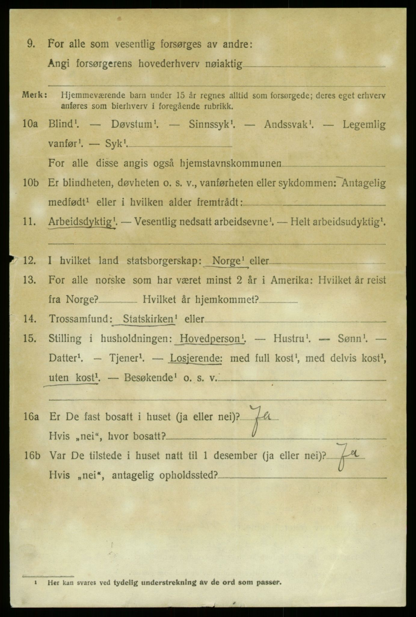 SAB, 1920 census for Kvam, 1920, p. 3236