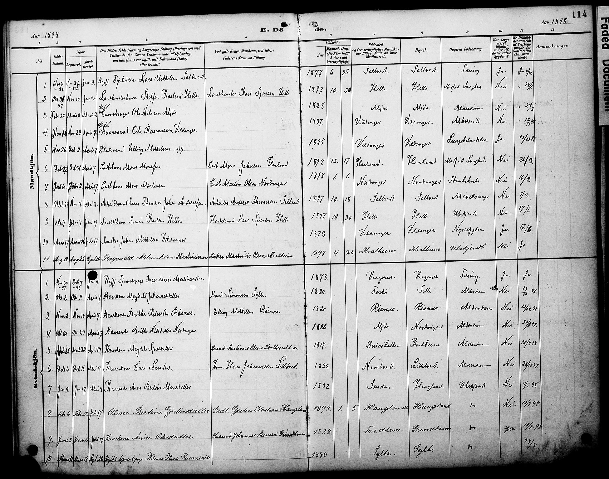 Manger sokneprestembete, AV/SAB-A-76801/H/Haa: Parish register (official) no. C 2, 1891-1902, p. 114