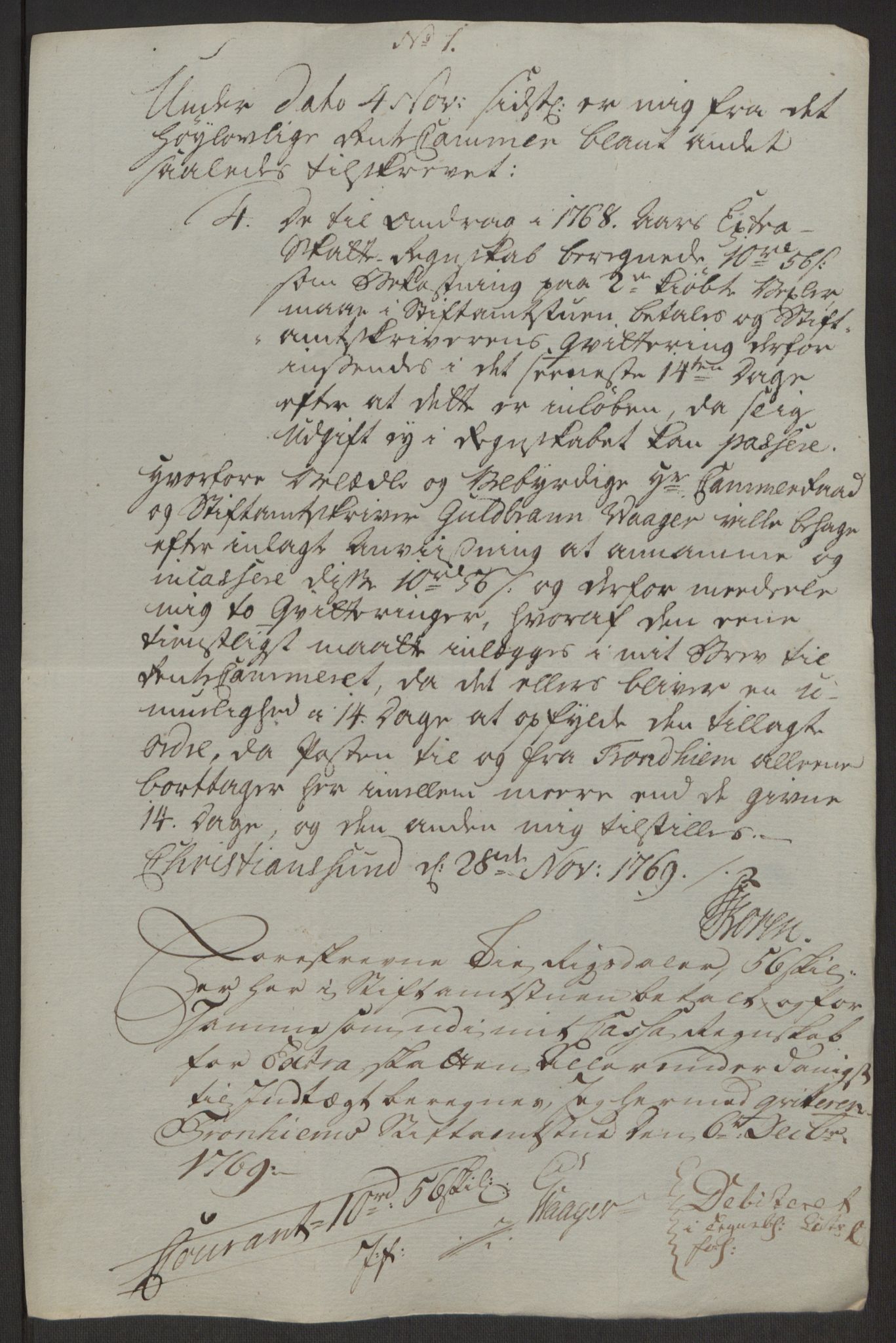 Rentekammeret inntil 1814, Reviderte regnskaper, Byregnskaper, AV/RA-EA-4066/R/Rr/L0495/0004: [R1] Kontribusjonsregnskap / Ekstraskatt, 1762-1772, p. 201