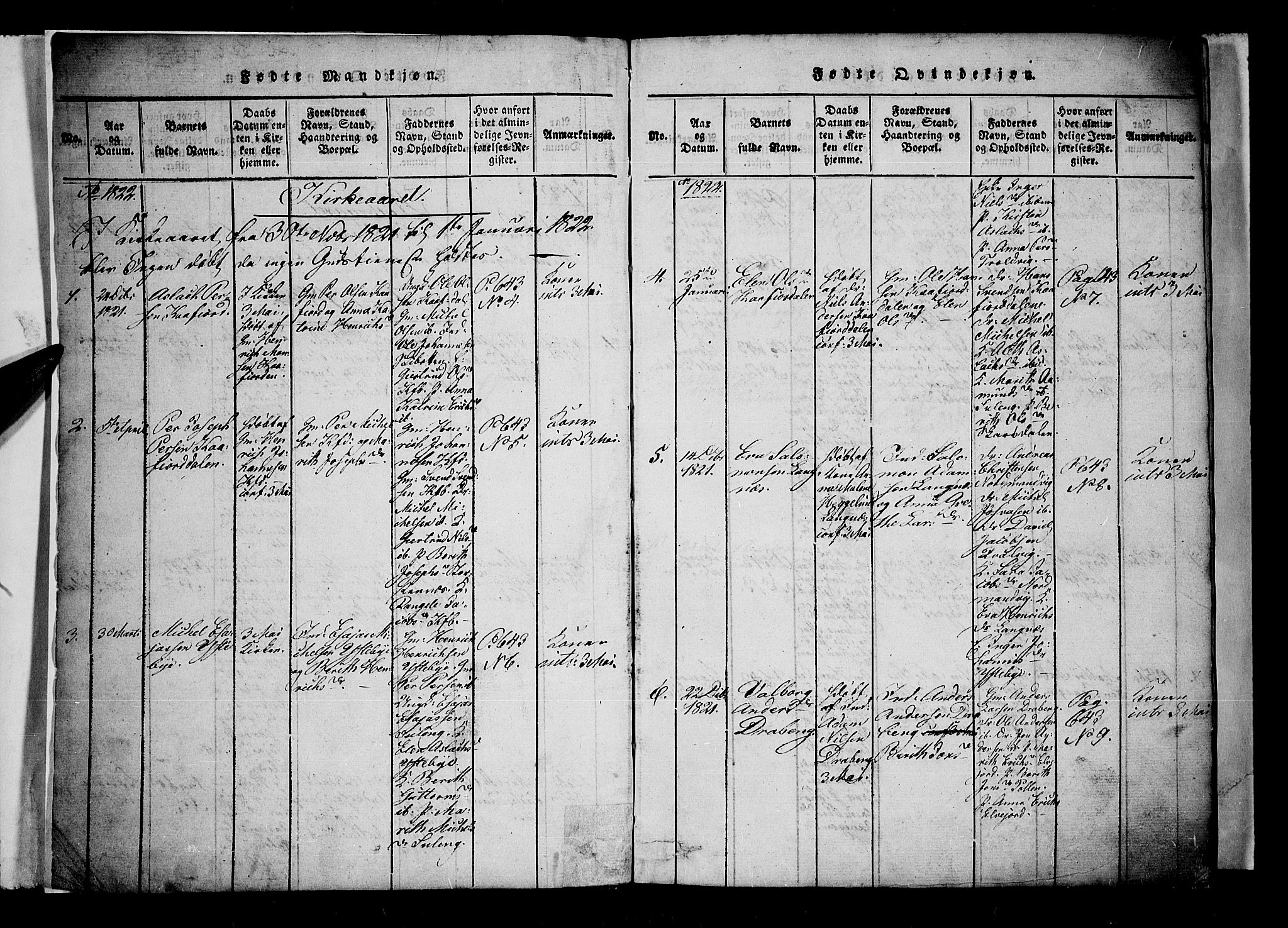 Lyngen sokneprestembete, AV/SATØ-S-1289/H/He/Hea/L0003kirke: Parish register (official) no. 3, 1822-1838, p. 2-3