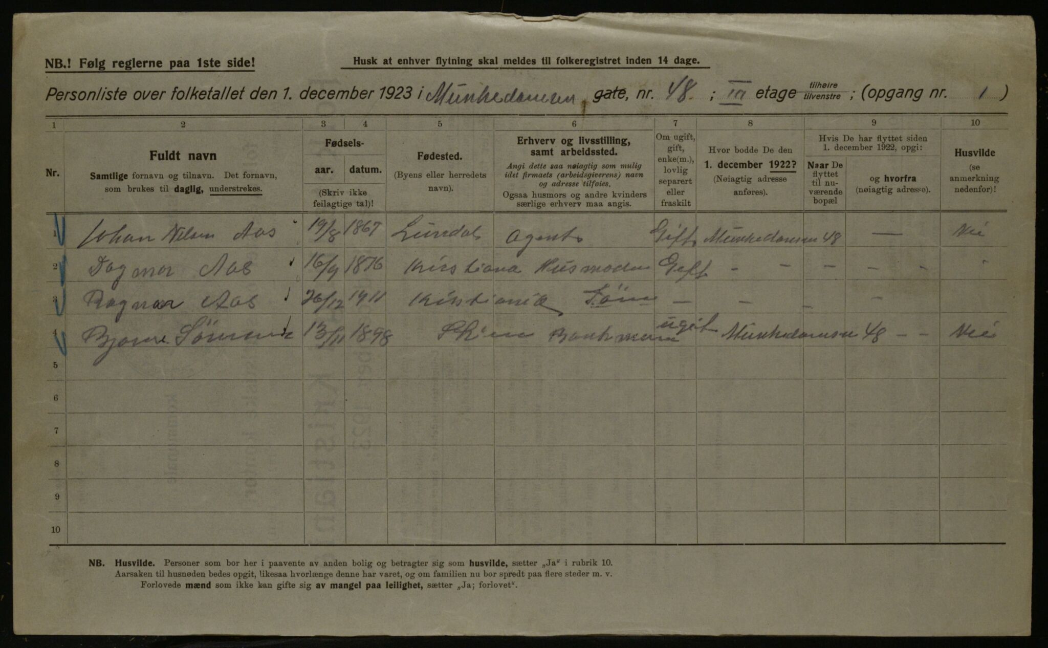 OBA, Municipal Census 1923 for Kristiania, 1923, p. 74334