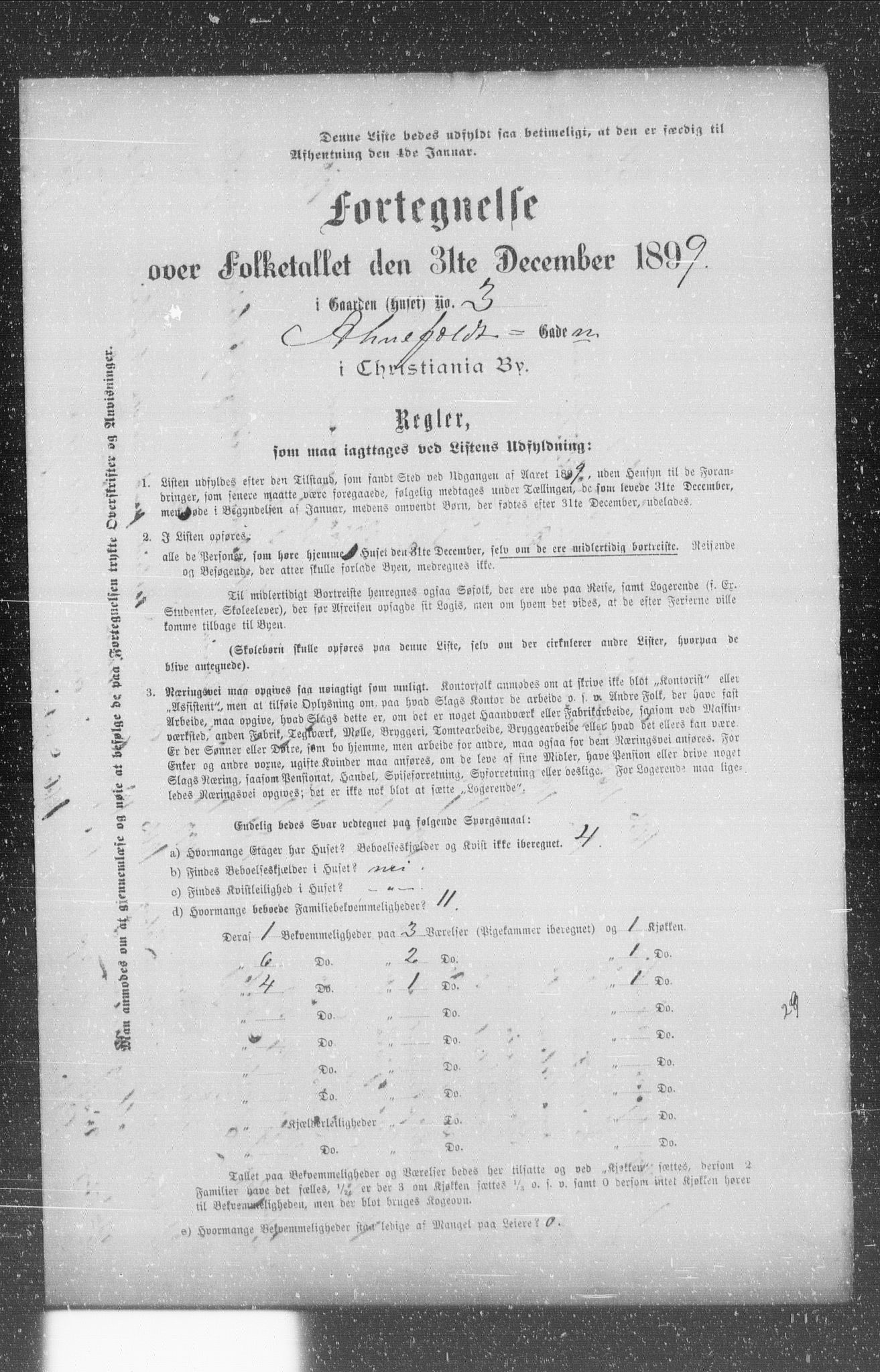 OBA, Municipal Census 1899 for Kristiania, 1899, p. 9