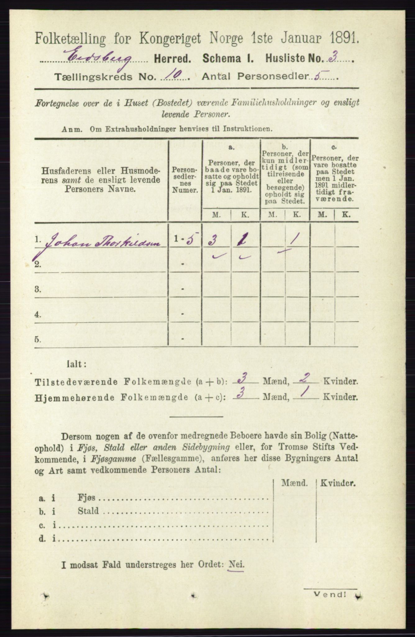 RA, 1891 census for 0125 Eidsberg, 1891, p. 5538