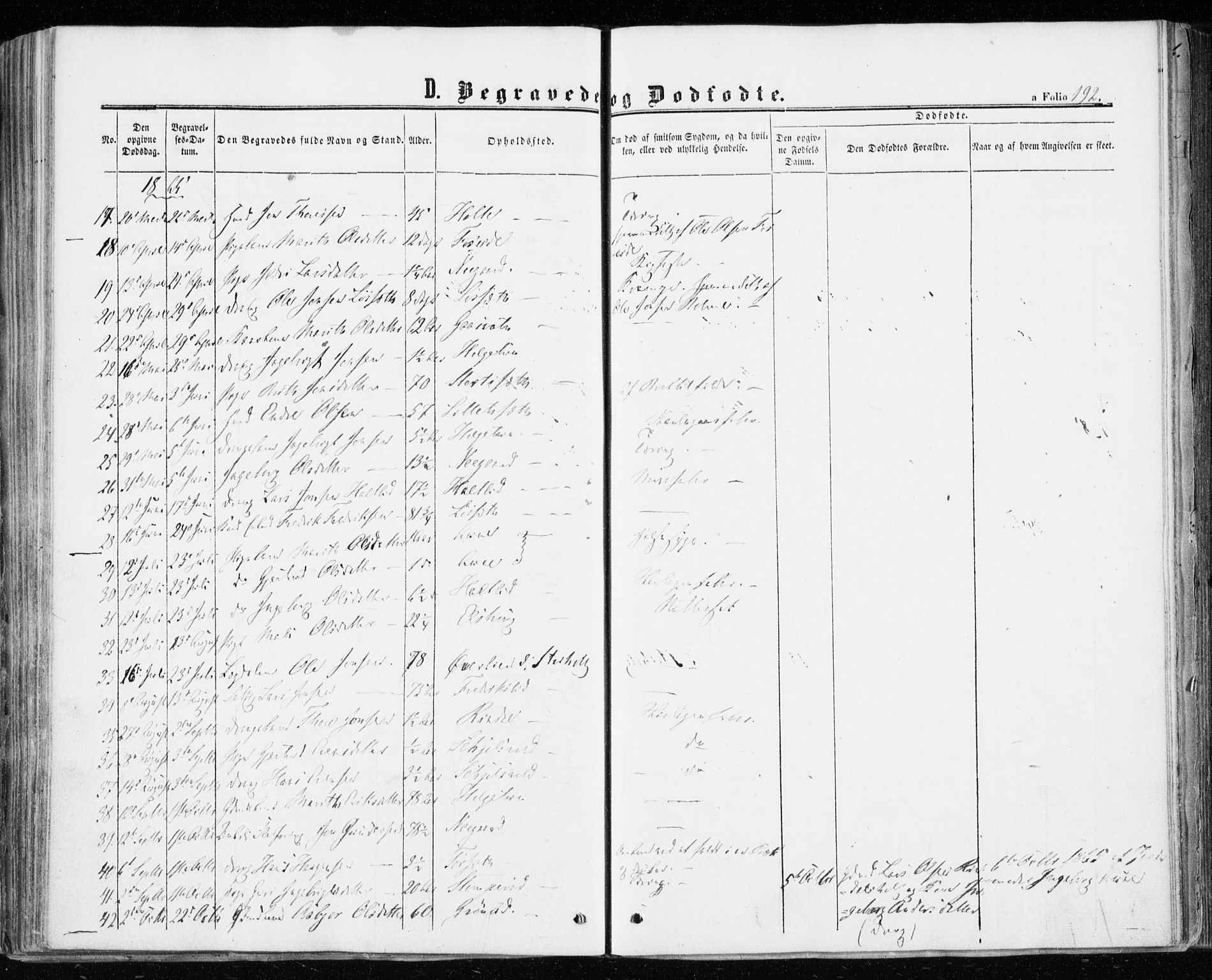 Ministerialprotokoller, klokkerbøker og fødselsregistre - Møre og Romsdal, AV/SAT-A-1454/598/L1067: Parish register (official) no. 598A01, 1858-1871, p. 192