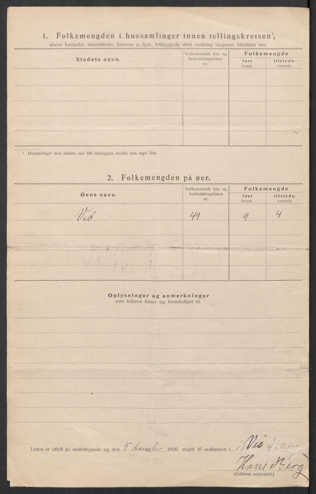 SAT, 1920 census for Veøy, 1920, p. 17