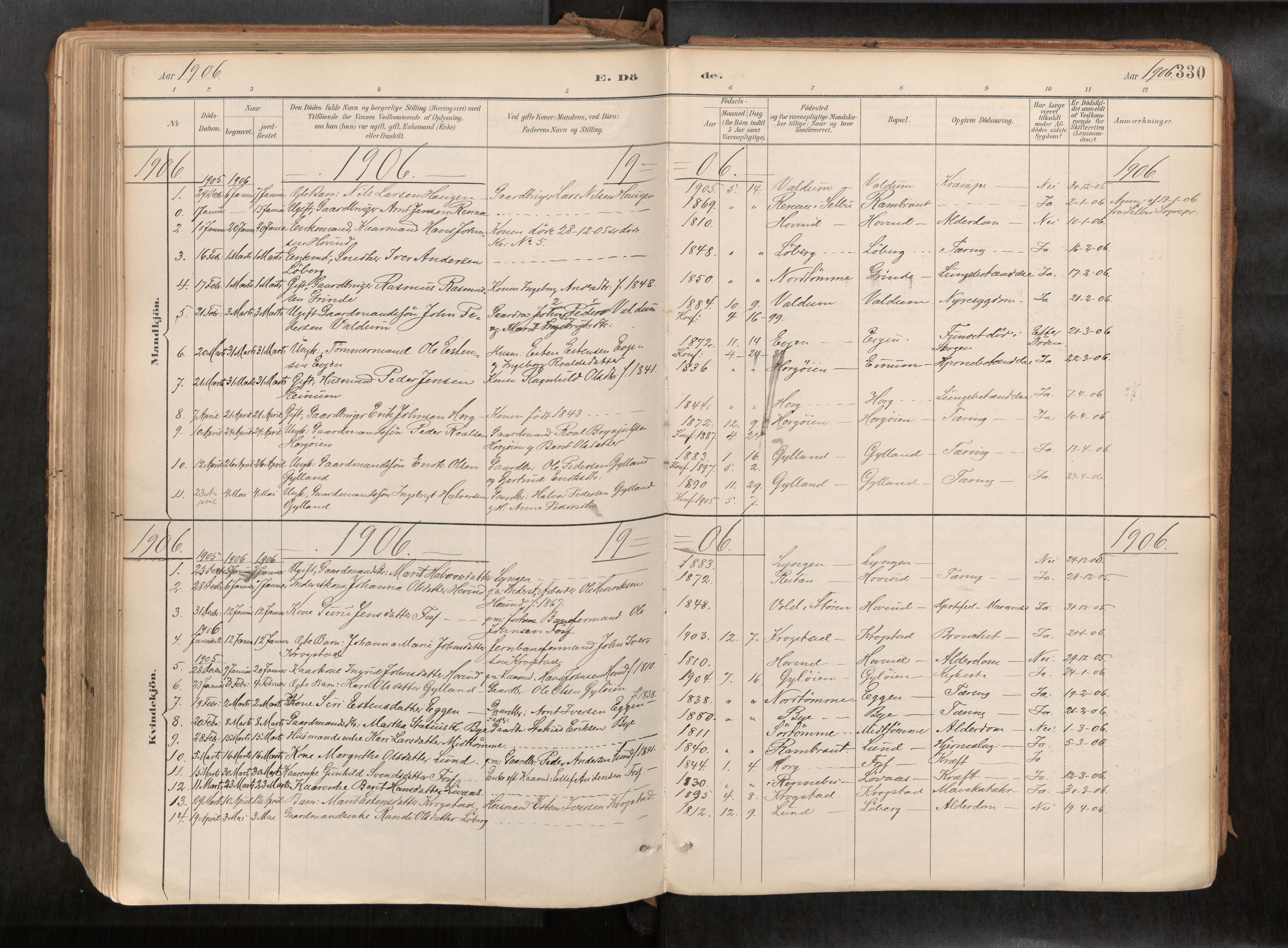 Ministerialprotokoller, klokkerbøker og fødselsregistre - Sør-Trøndelag, SAT/A-1456/692/L1105b: Parish register (official) no. 692A06, 1891-1934, p. 330