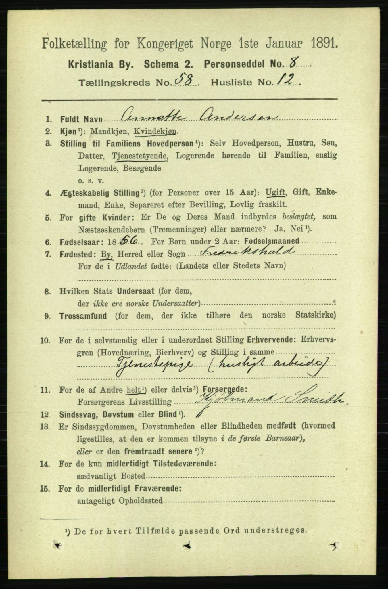 RA, 1891 census for 0301 Kristiania, 1891, p. 30826