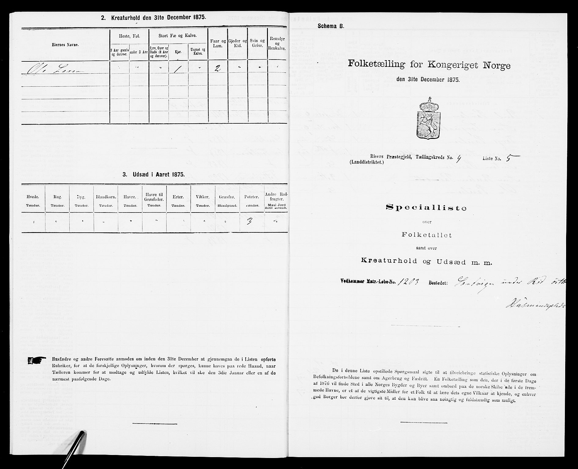 SAK, 1875 census for 0913L Risør/Søndeled, 1875, p. 618