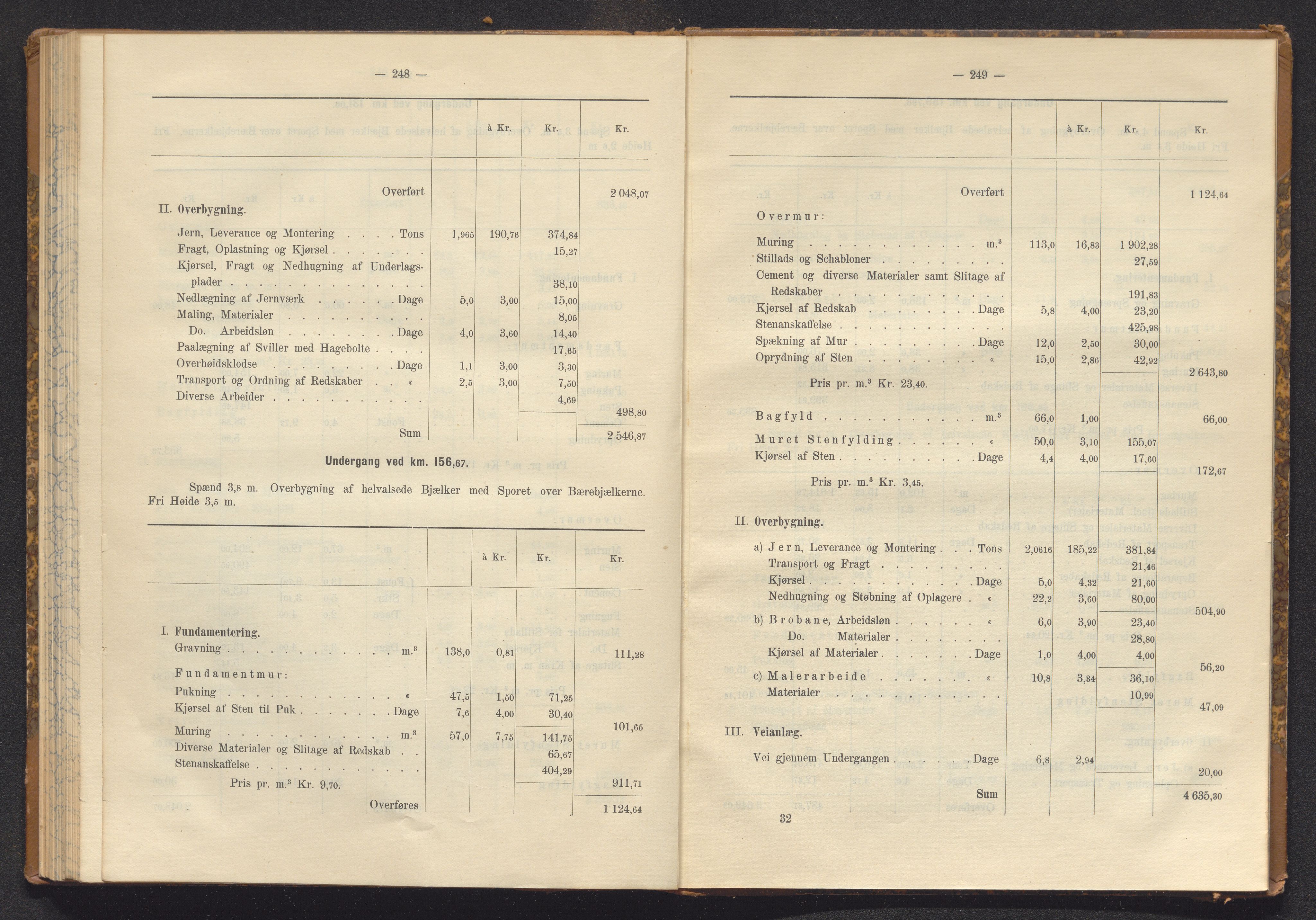 Norges Statsbaner Bibliotek (NSB), AV/SAKO-A-355/E/Ea/L0161/0006: Jernbanedrift (656.2) / Dovrebanen. Avslutningsrapport for jernbaneanlegg Hamar - Sel, 1898, p. 248-249
