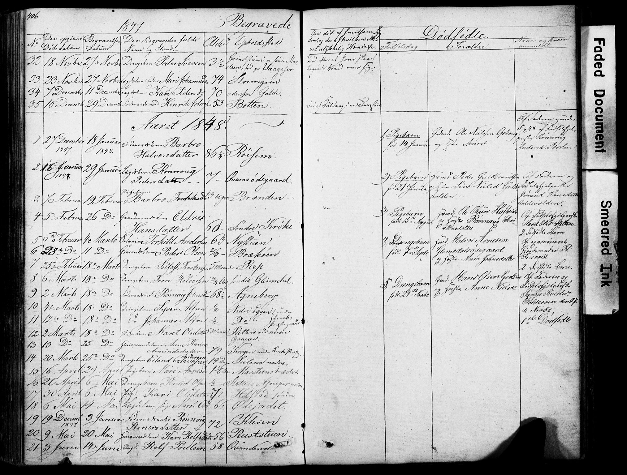 Lom prestekontor, SAH/PREST-070/L/L0012: Parish register (copy) no. 12, 1845-1873, p. 406-407