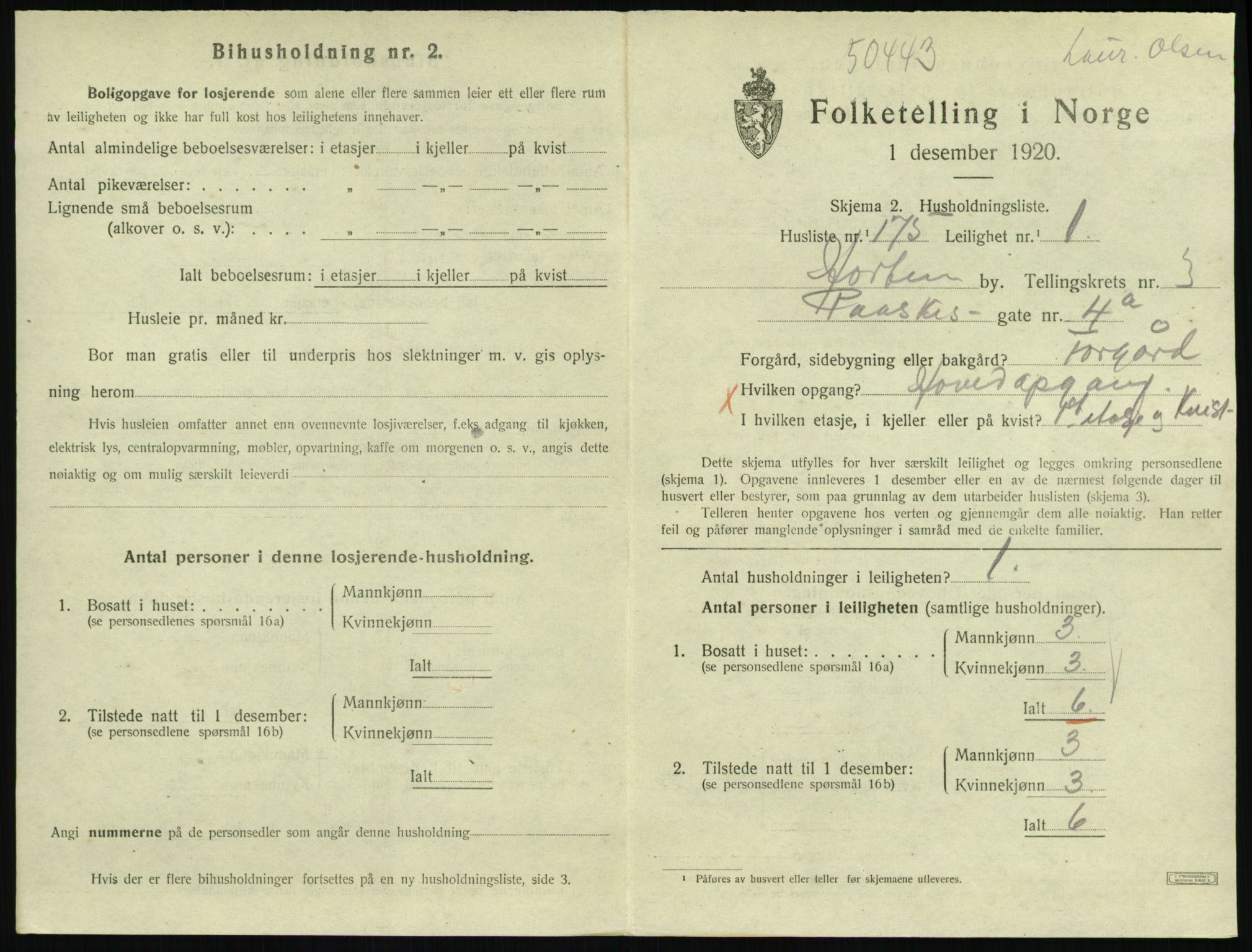 SAKO, 1920 census for Horten, 1920, p. 4689