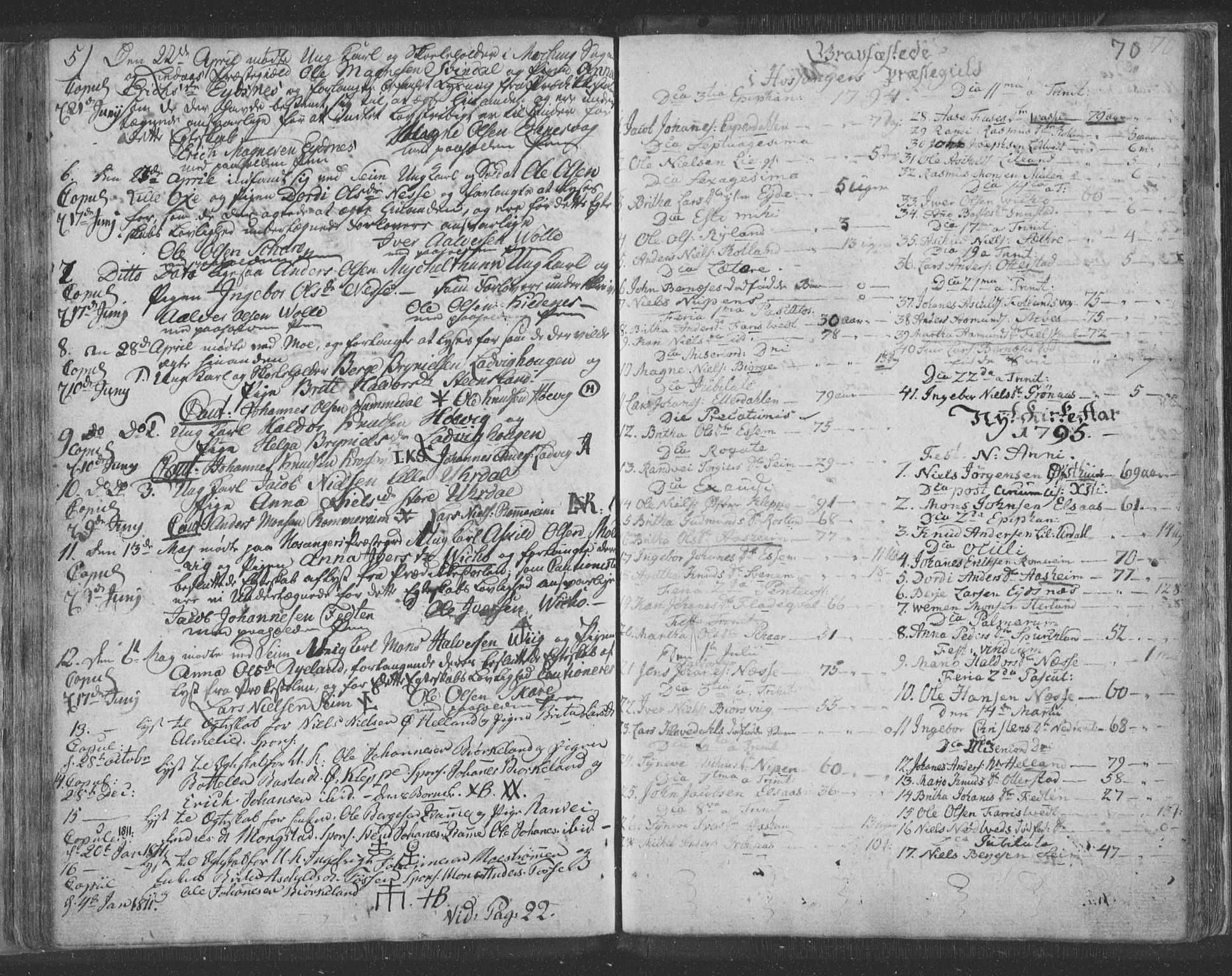 Hosanger sokneprestembete, AV/SAB-A-75801/H/Haa: Parish register (official) no. A 3, 1793-1811, p. 69b-70a