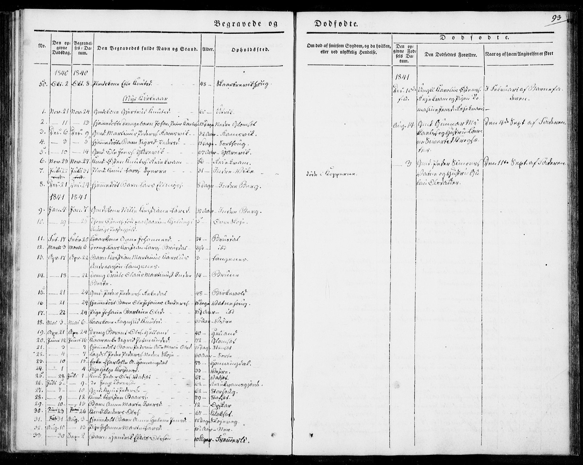 Ministerialprotokoller, klokkerbøker og fødselsregistre - Møre og Romsdal, AV/SAT-A-1454/524/L0352: Parish register (official) no. 524A04, 1838-1847, p. 93