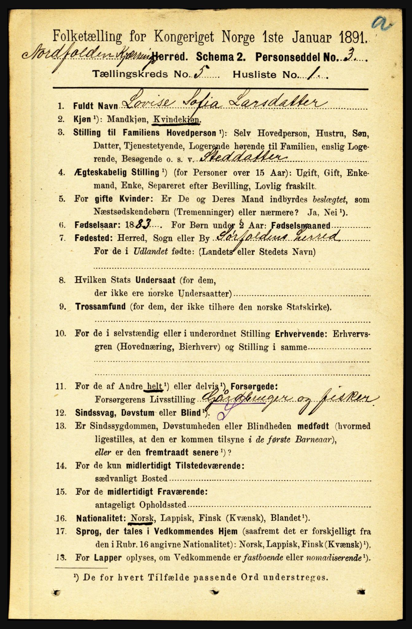 RA, 1891 census for 1846 Nordfold-Kjerringøy, 1891, p. 1162