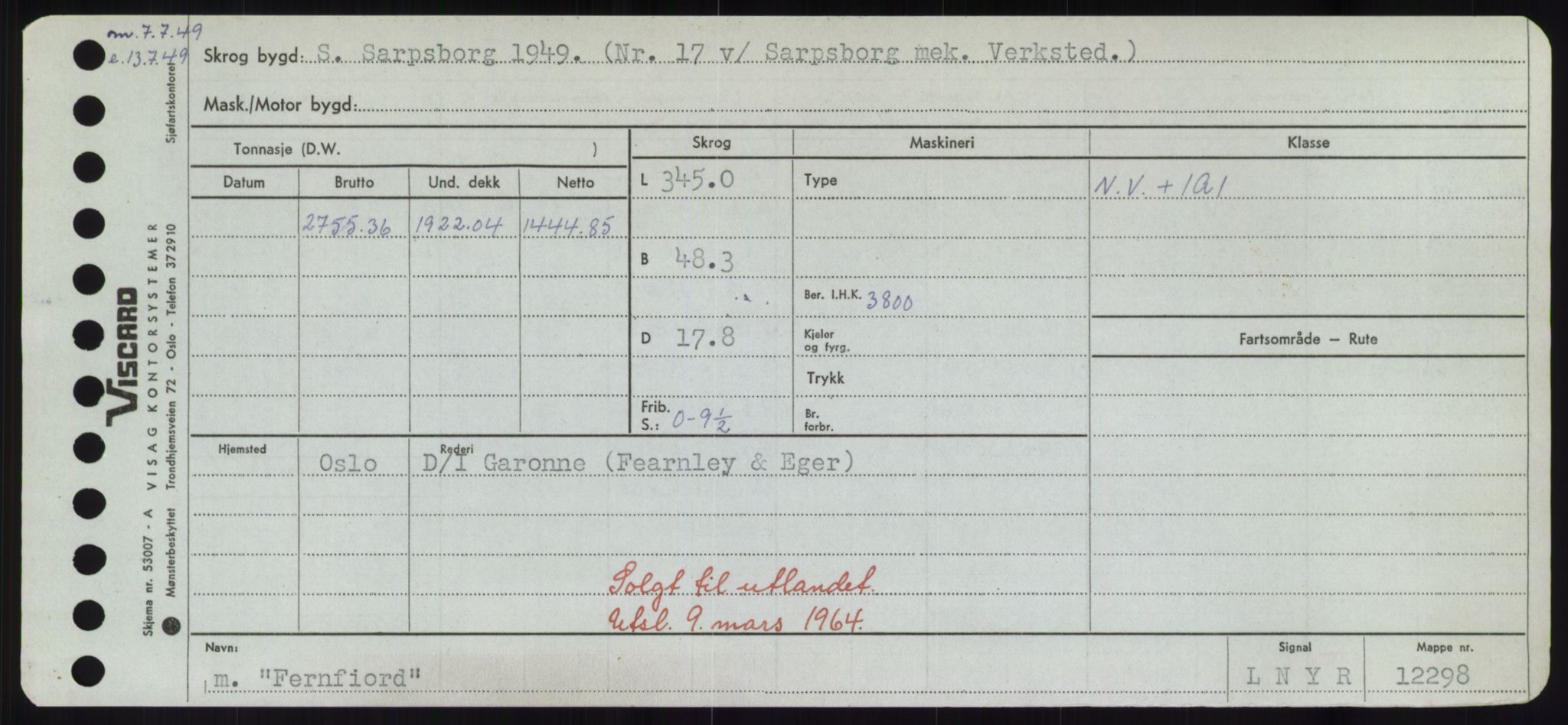 Sjøfartsdirektoratet med forløpere, Skipsmålingen, AV/RA-S-1627/H/Hd/L0010: Fartøy, F-Fjø, p. 355