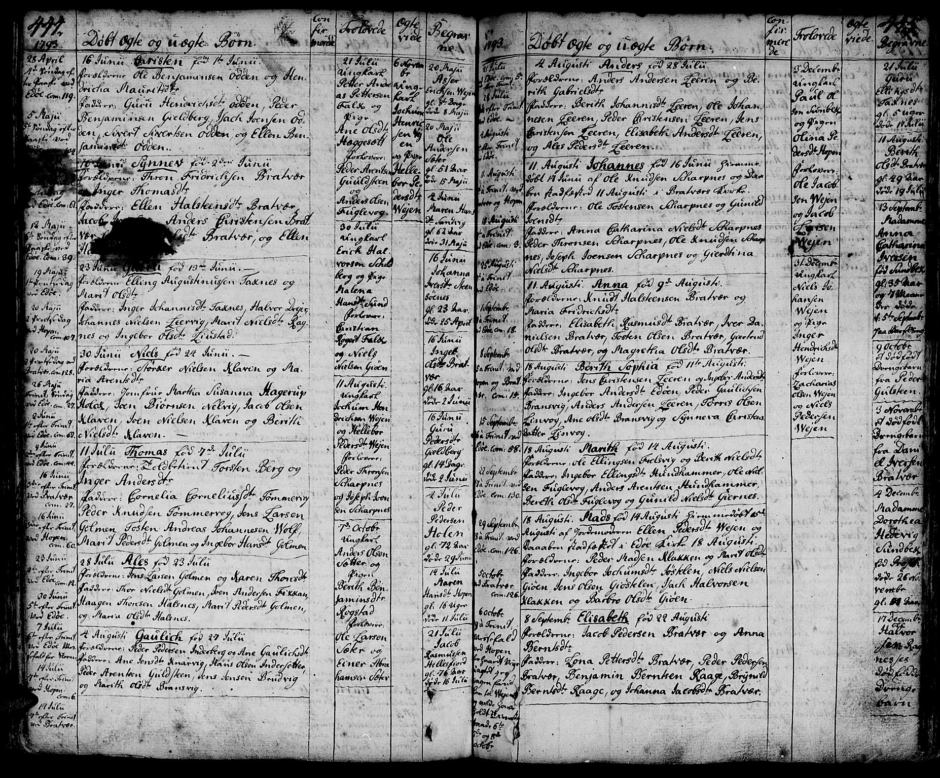 Ministerialprotokoller, klokkerbøker og fødselsregistre - Møre og Romsdal, AV/SAT-A-1454/581/L0932: Parish register (official) no. 581A02, 1767-1823, p. 444-445