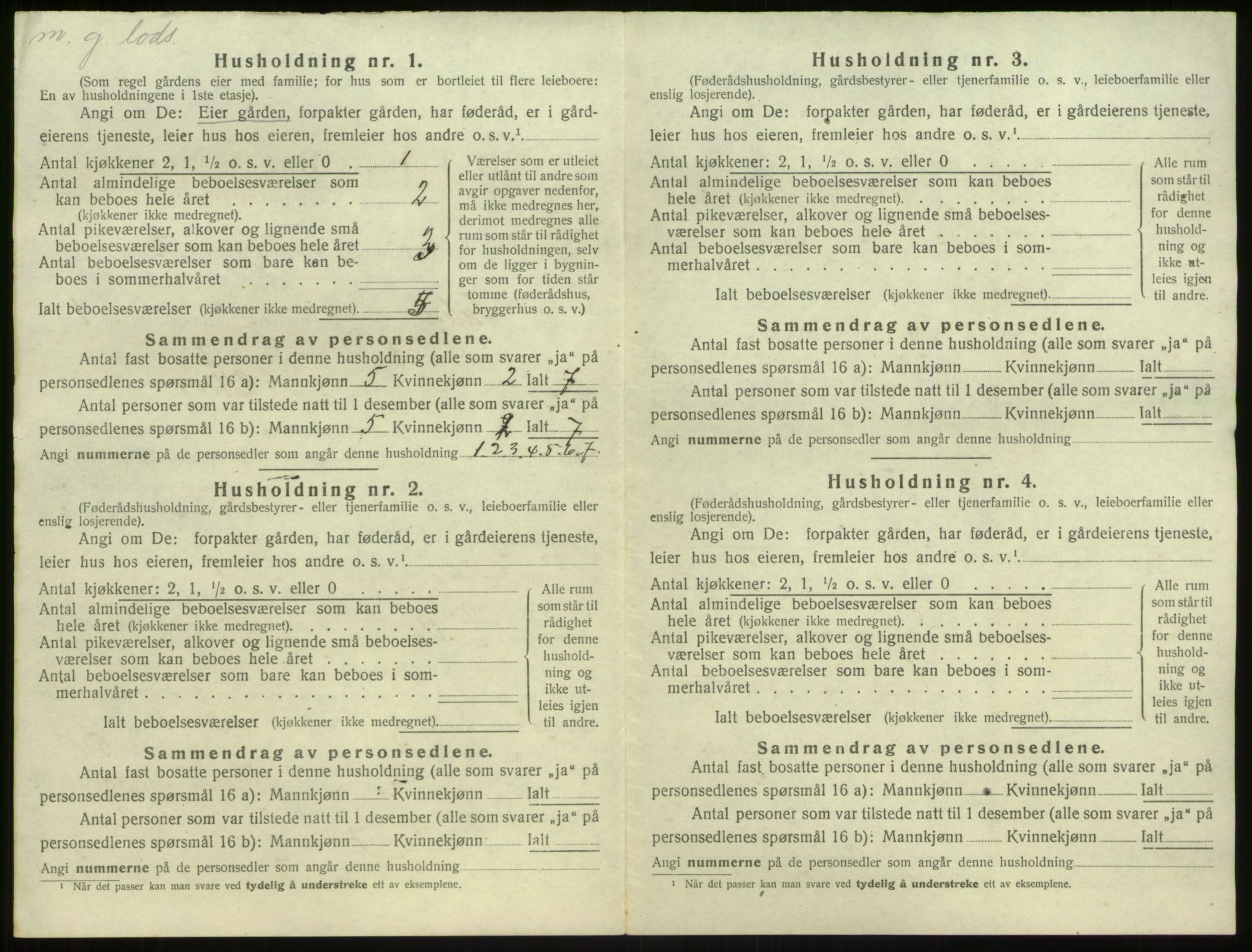 SAB, 1920 census for Solund, 1920, p. 46