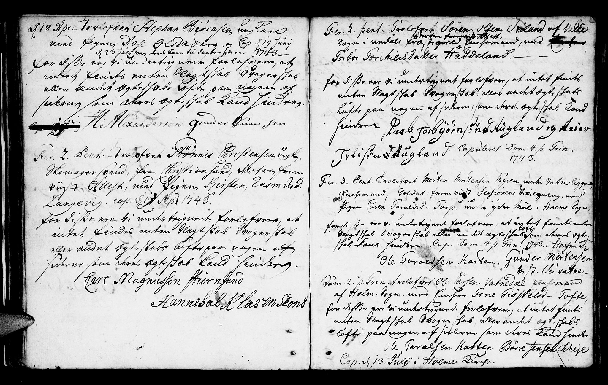 Mandal sokneprestkontor, SAK/1111-0030/F/Fa/Faa/L0002: Parish register (official) no. A 2, 1720-1754, p. 65