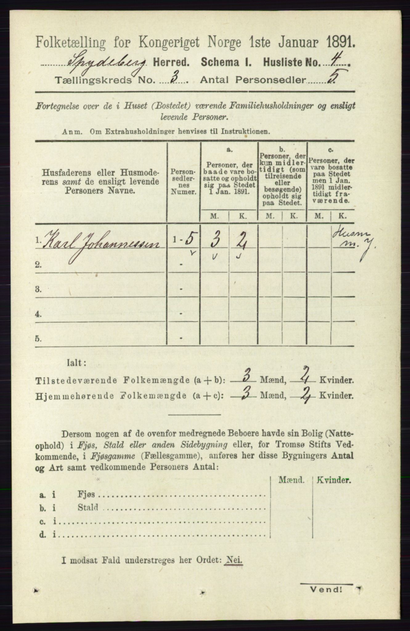 RA, 1891 census for 0123 Spydeberg, 1891, p. 1146