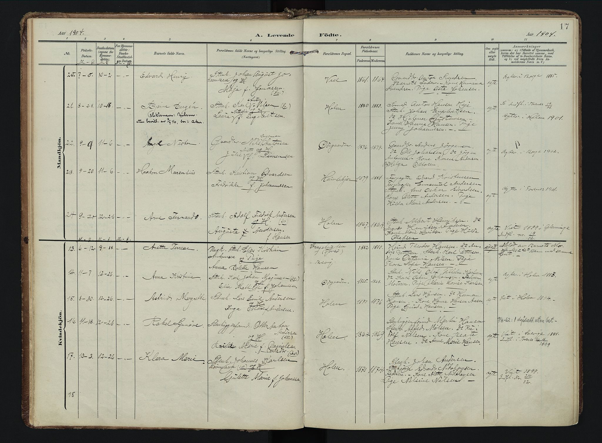 Borge prestekontor Kirkebøker, AV/SAO-A-10903/F/Fb/L0004: Parish register (official) no. II 4, 1902-1914, p. 17