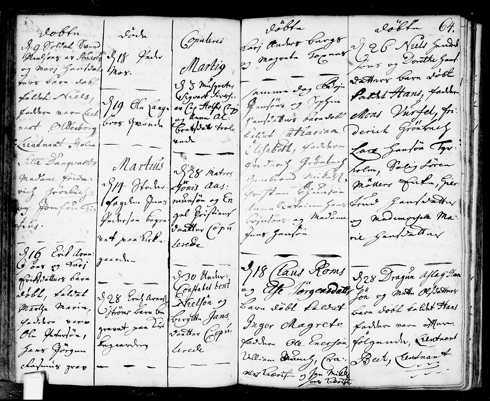 Fredrikstad prestekontor Kirkebøker, AV/SAO-A-11082/F/Fa/L0001: Parish register (official) no. 1, 1717-1731, p. 64