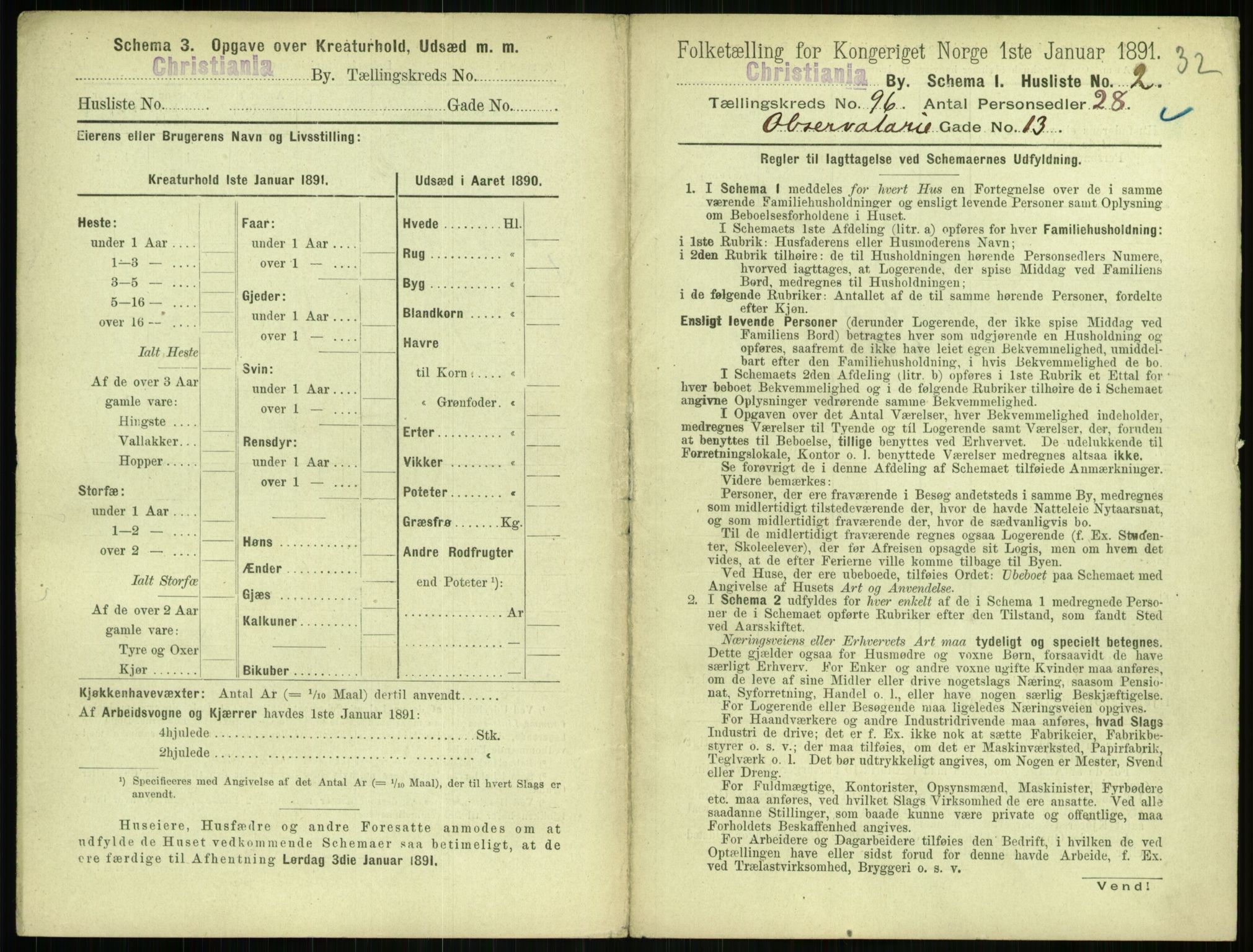 RA, 1891 census for 0301 Kristiania, 1891, p. 46515