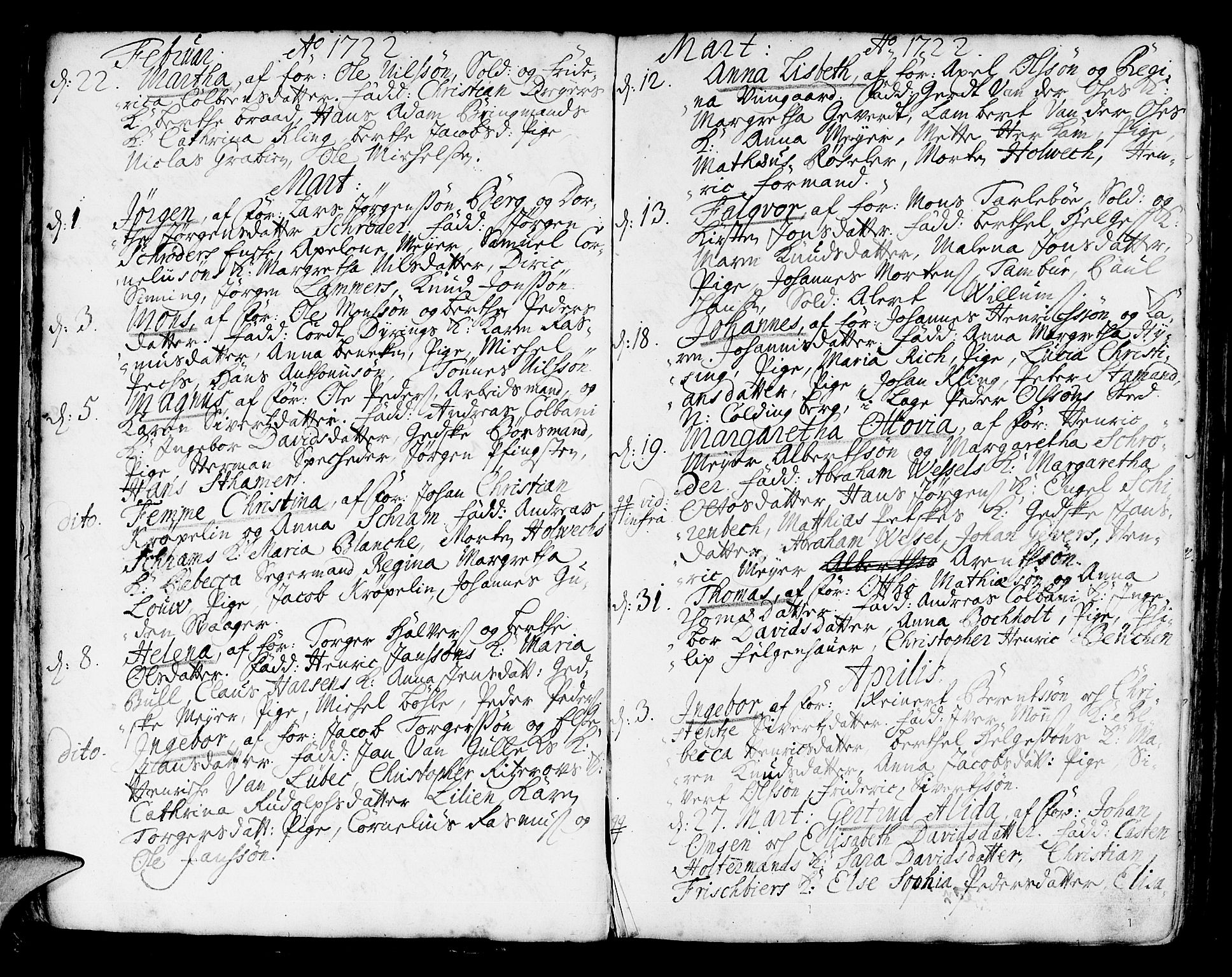 Korskirken sokneprestembete, AV/SAB-A-76101/H/Haa/L0004: Parish register (official) no. A 4, 1720-1750, p. 21