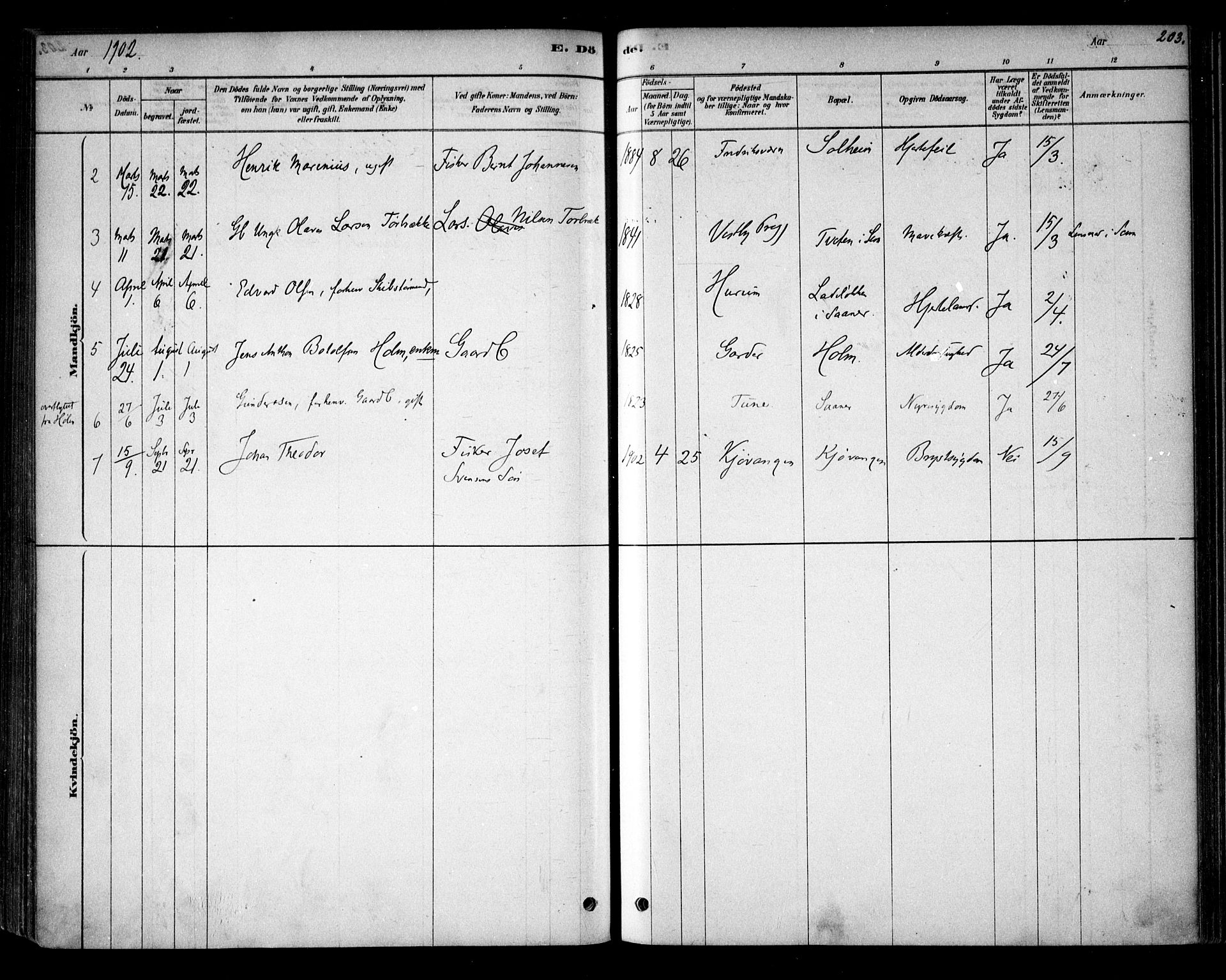 Vestby prestekontor Kirkebøker, AV/SAO-A-10893/F/Fb/L0001: Parish register (official) no. II 1, 1878-1903, p. 203