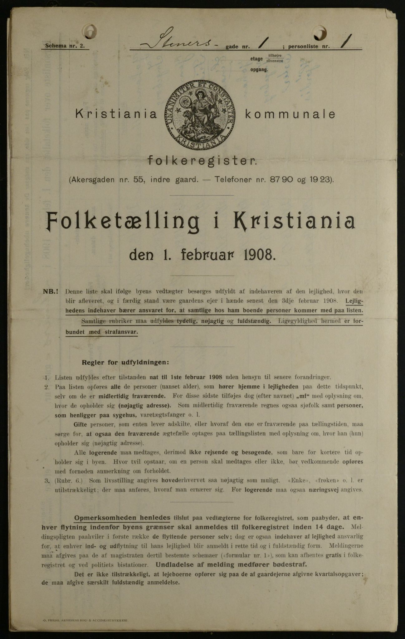 OBA, Municipal Census 1908 for Kristiania, 1908, p. 91149