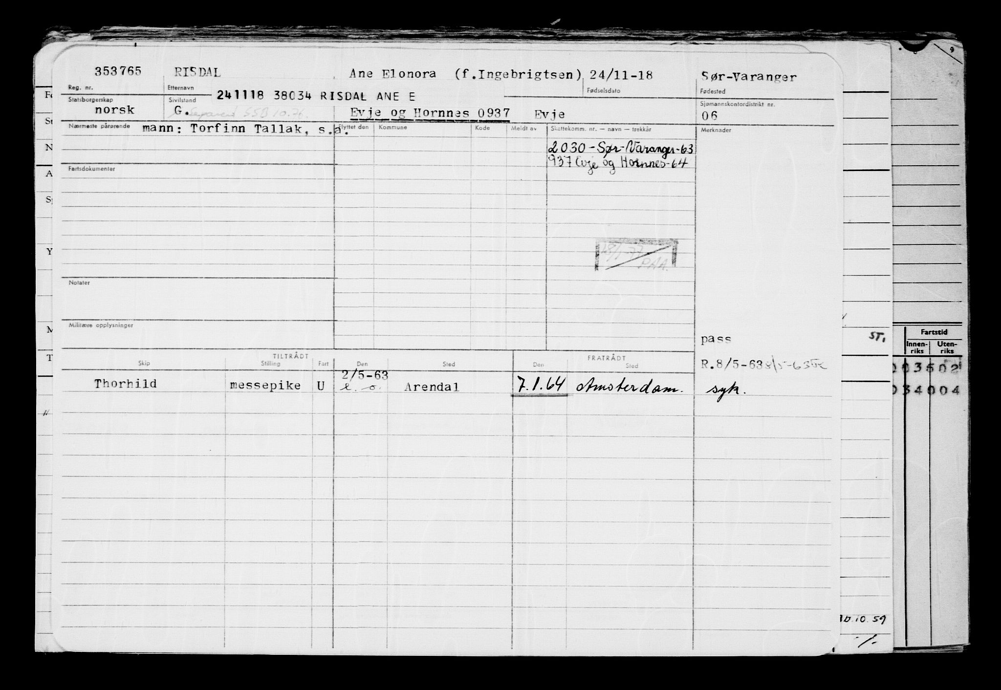 Direktoratet for sjømenn, AV/RA-S-3545/G/Gb/L0164: Hovedkort, 1918, p. 262