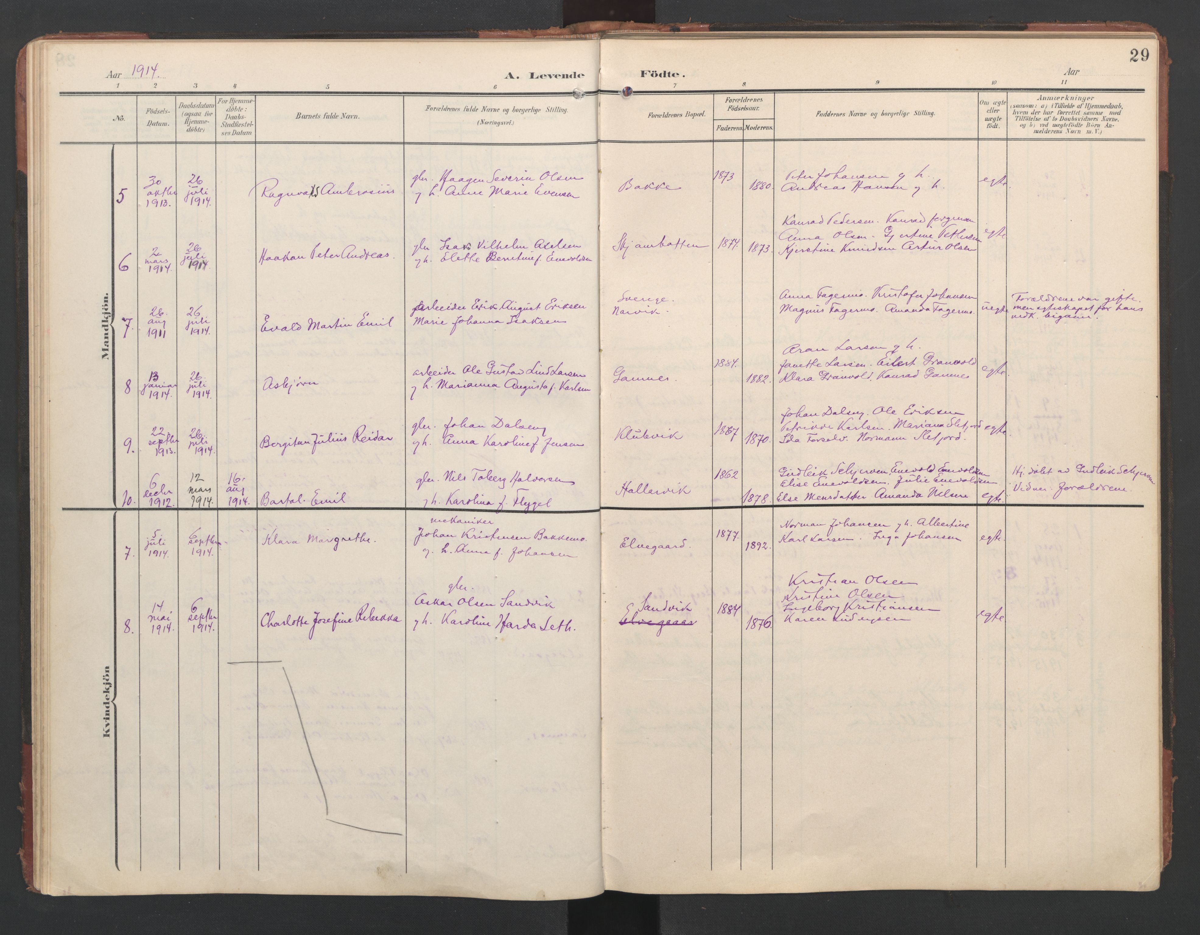 Ministerialprotokoller, klokkerbøker og fødselsregistre - Nordland, SAT/A-1459/867/L0966: Parish register (copy) no. 867C01, 1904-1952, p. 29