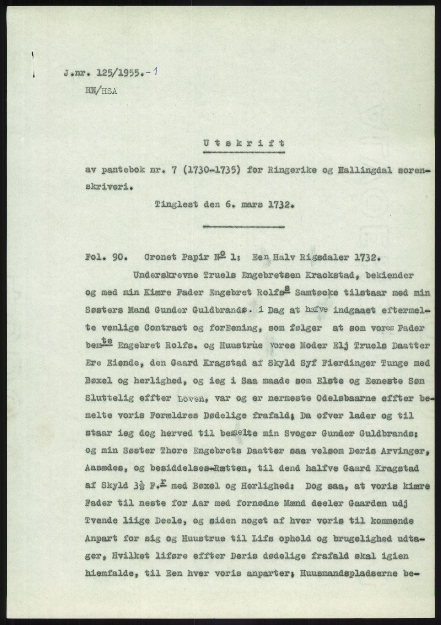 Statsarkivet i Kongsberg, AV/SAKO-A-0001/E/Ee/L0002: Avskrifter, SAO jnr. 961/1954 - 149/1955, 1954-1955, p. 382