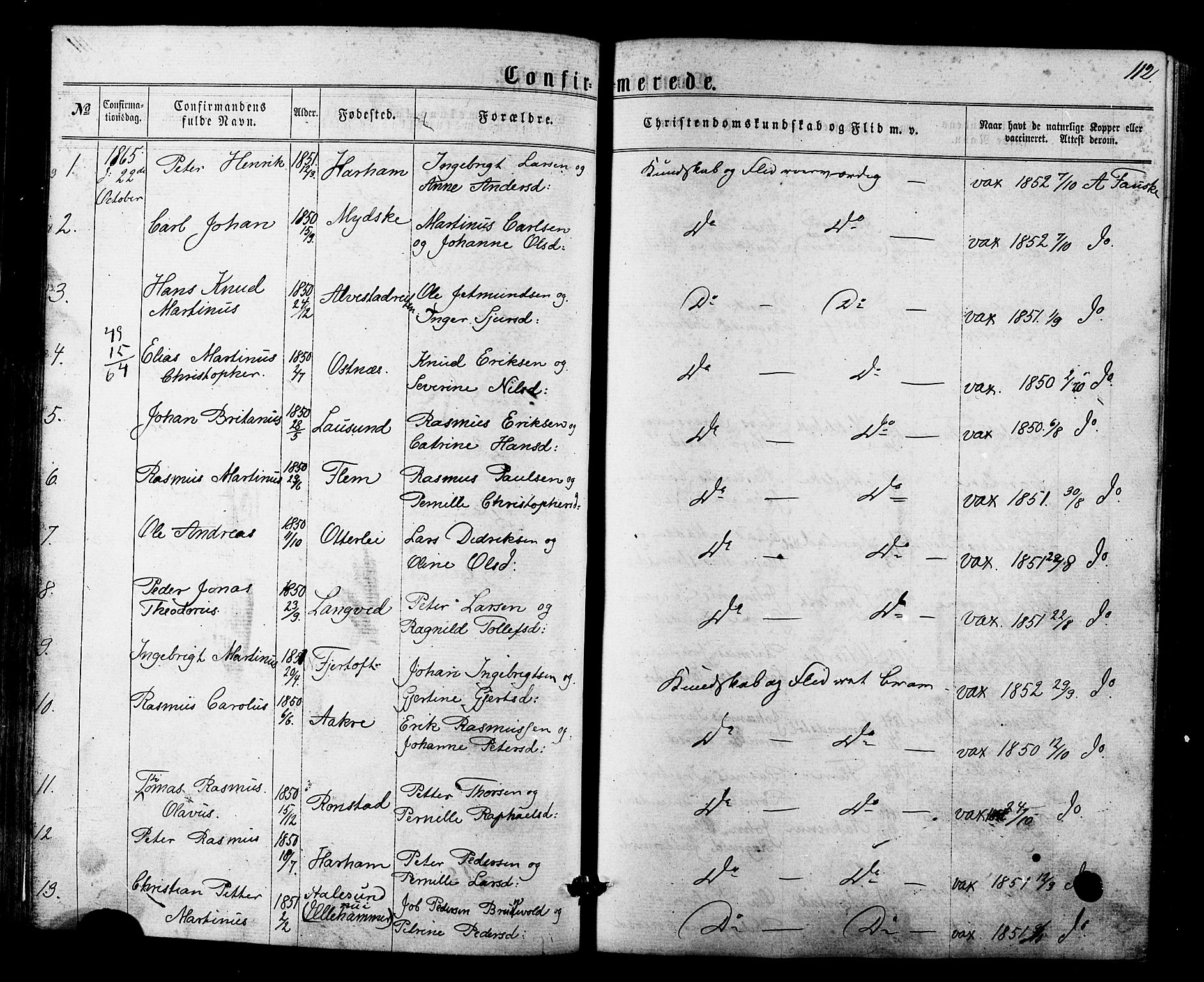 Ministerialprotokoller, klokkerbøker og fødselsregistre - Møre og Romsdal, SAT/A-1454/536/L0498: Parish register (official) no. 536A07, 1862-1875, p. 112
