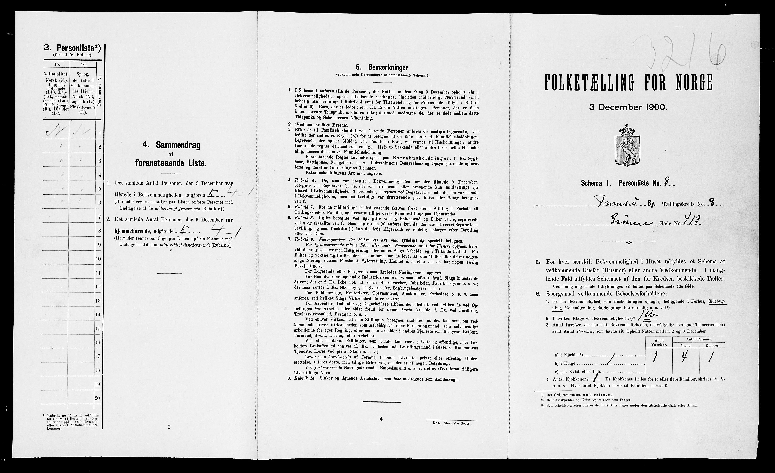 SATØ, 1900 census for Tromsø, 1900, p. 2167