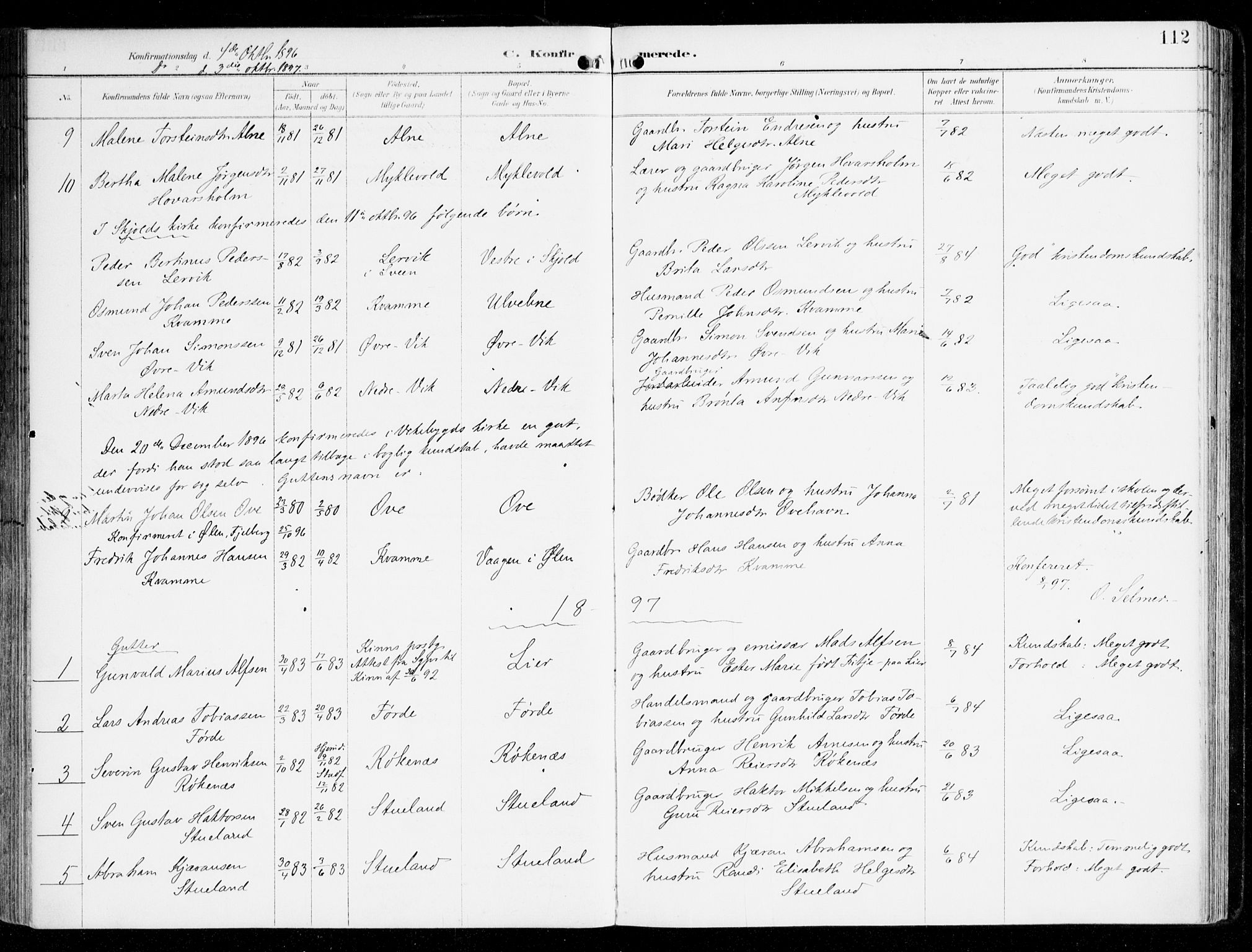 Sveio Sokneprestembete, SAB/A-78501/H/Haa: Parish register (official) no. D 2, 1894-1916, p. 112