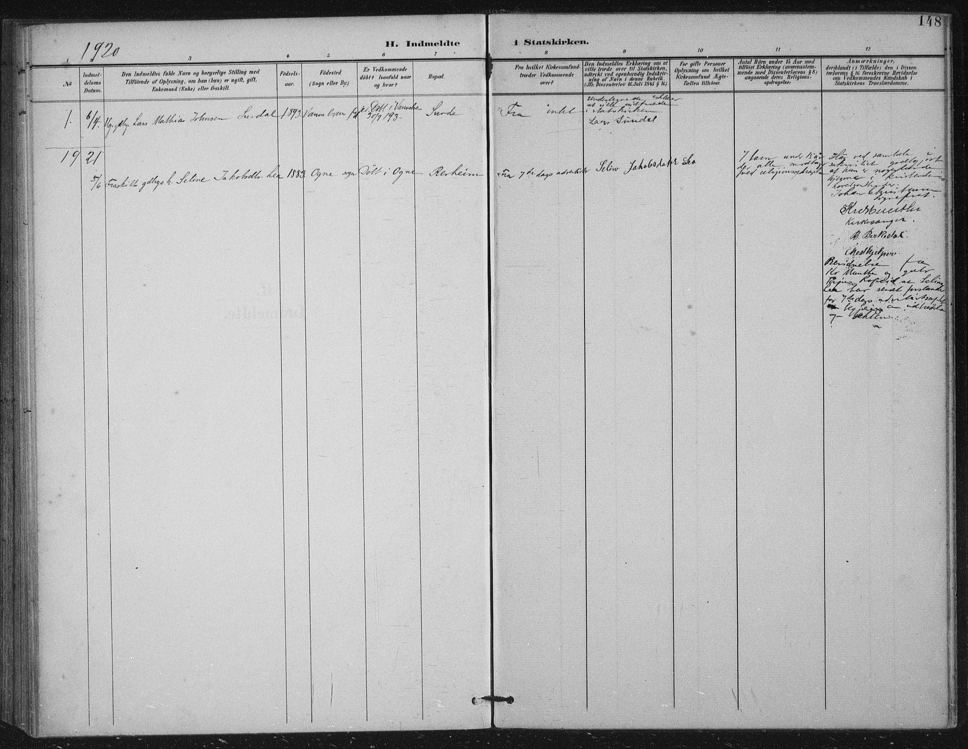 Håland sokneprestkontor, AV/SAST-A-101802/002/B/L0001: Parish register (official) no. A 13, 1901-1923, p. 148