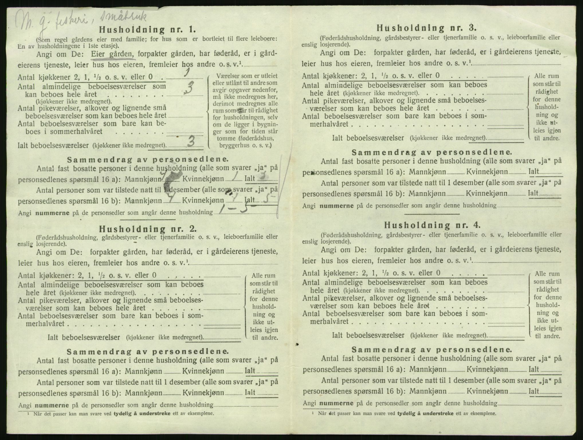 SAK, 1920 census for Austad, 1920, p. 40