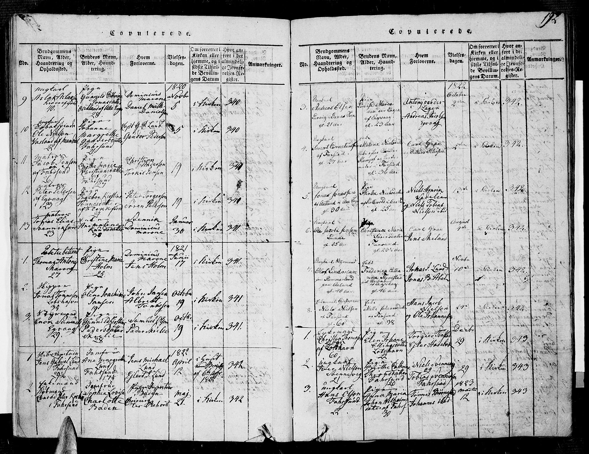 Farsund sokneprestkontor, SAK/1111-0009/F/Fa/L0002: Parish register (official) no. A 2, 1815-1836, p. 192