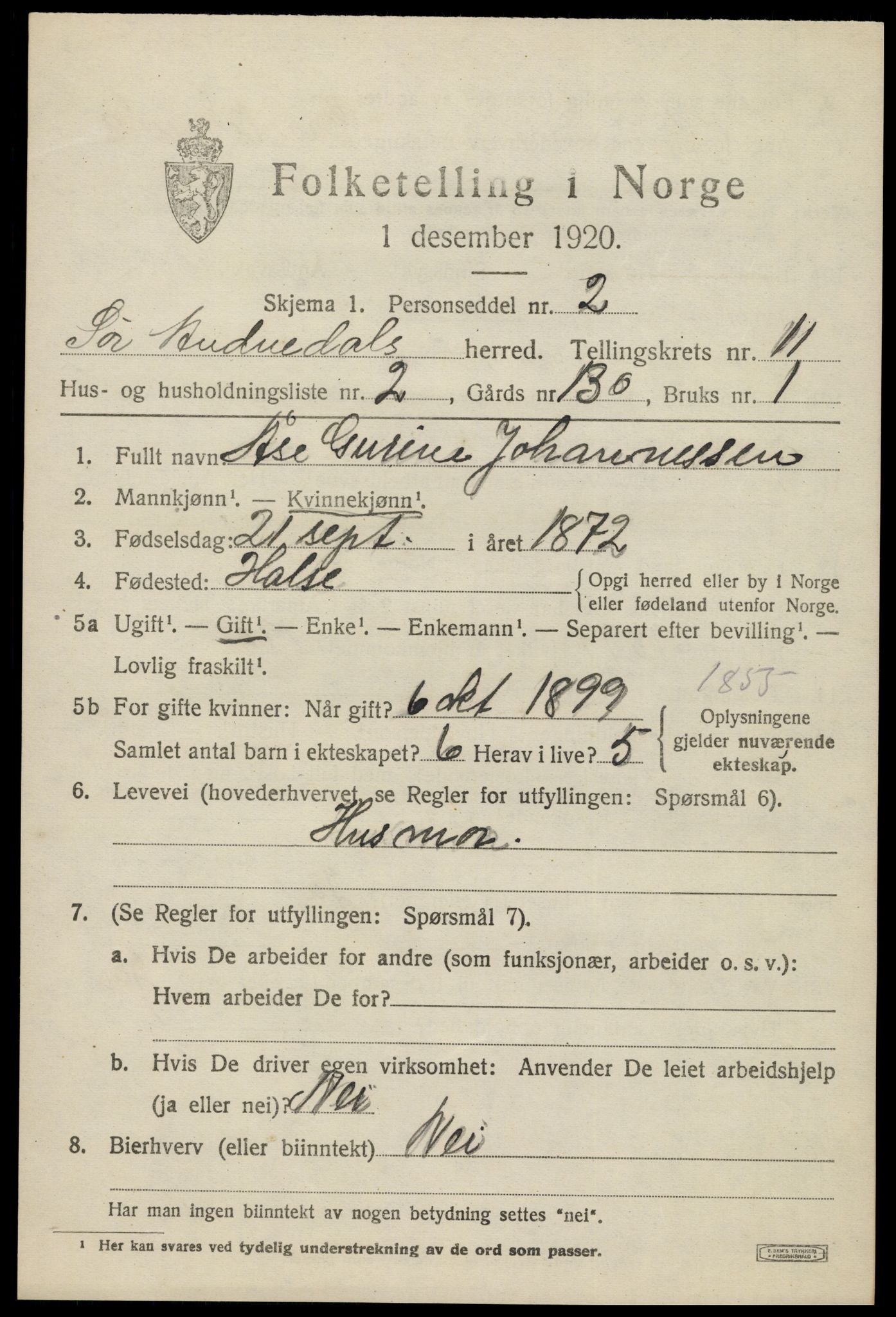 SAK, 1920 census for Sør-Audnedal, 1920, p. 4259