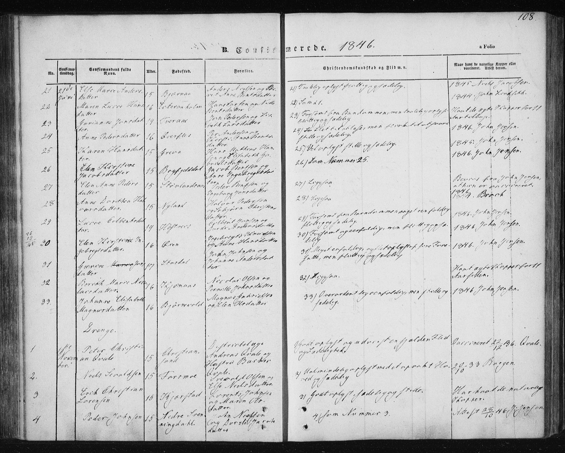 Ministerialprotokoller, klokkerbøker og fødselsregistre - Nordland, AV/SAT-A-1459/820/L0291: Parish register (official) no. 820A12, 1846-1854, p. 108