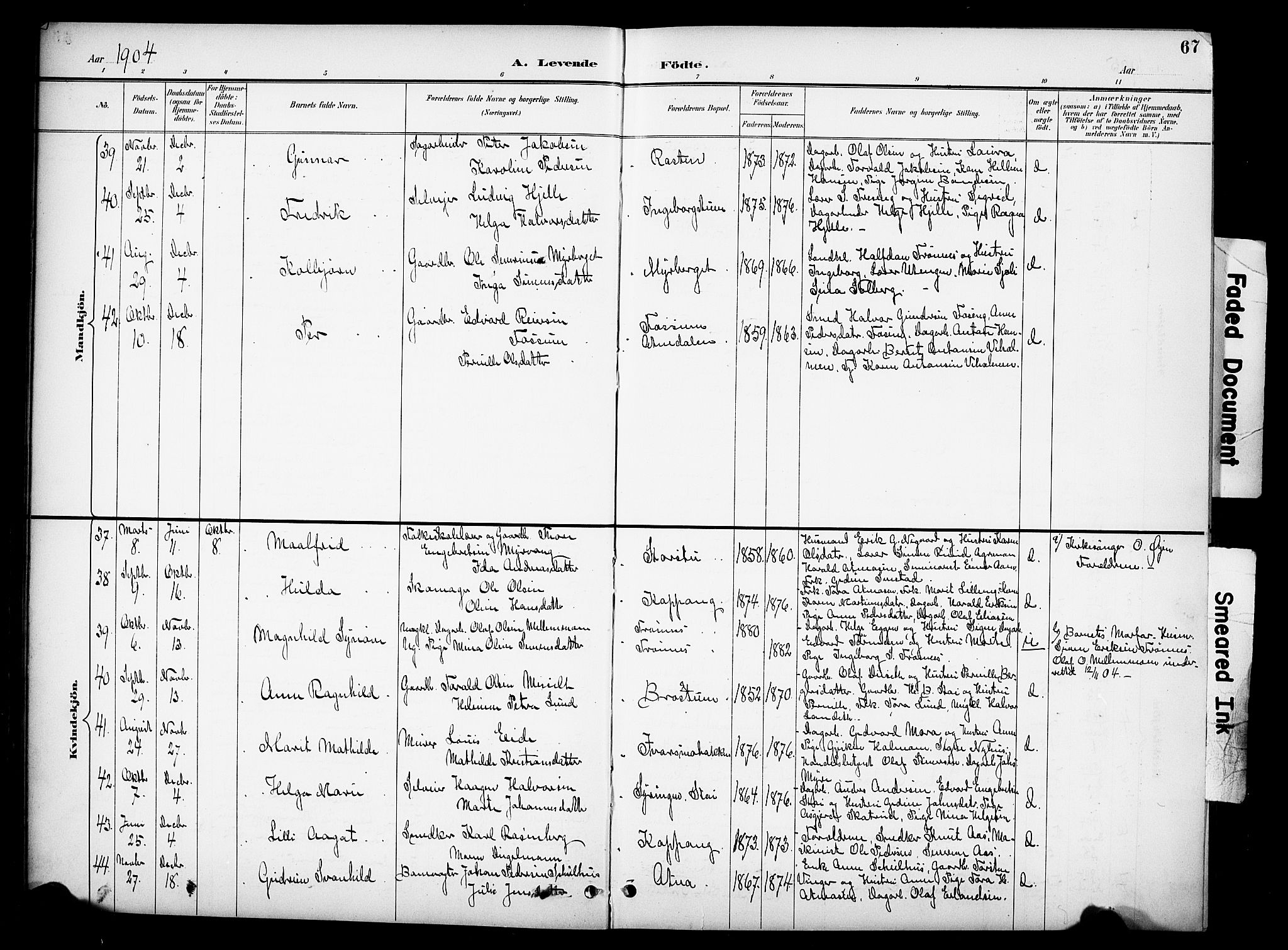 Stor-Elvdal prestekontor, AV/SAH-PREST-052/H/Ha/Hab/L0003: Parish register (copy) no. 3, 1895-1917, p. 67