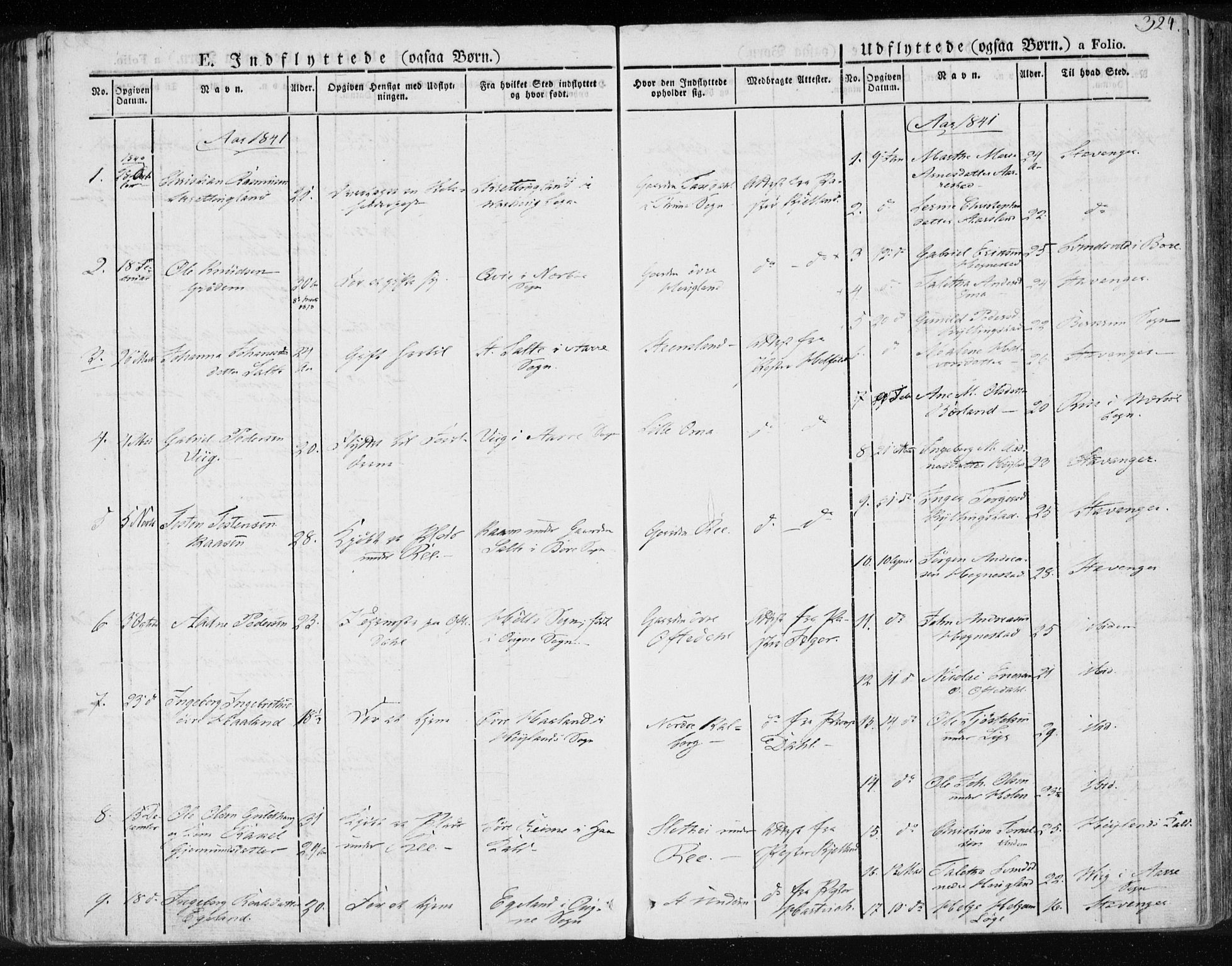 Lye sokneprestkontor, AV/SAST-A-101794/001/30BA/L0004: Parish register (official) no. A 4, 1826-1841, p. 324