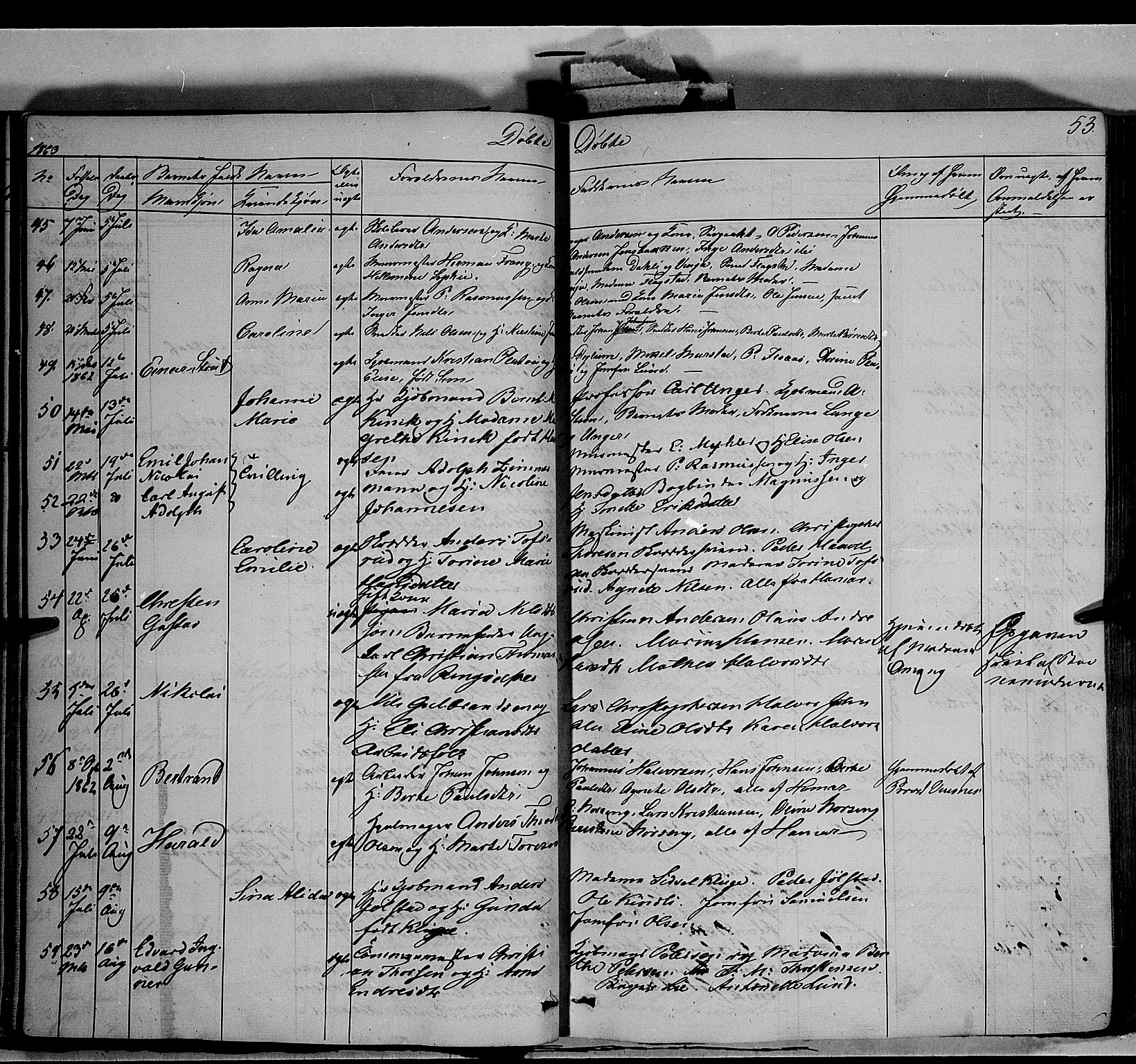 Vang prestekontor, Hedmark, AV/SAH-PREST-008/H/Ha/Haa/L0011: Parish register (official) no. 11, 1852-1877, p. 53