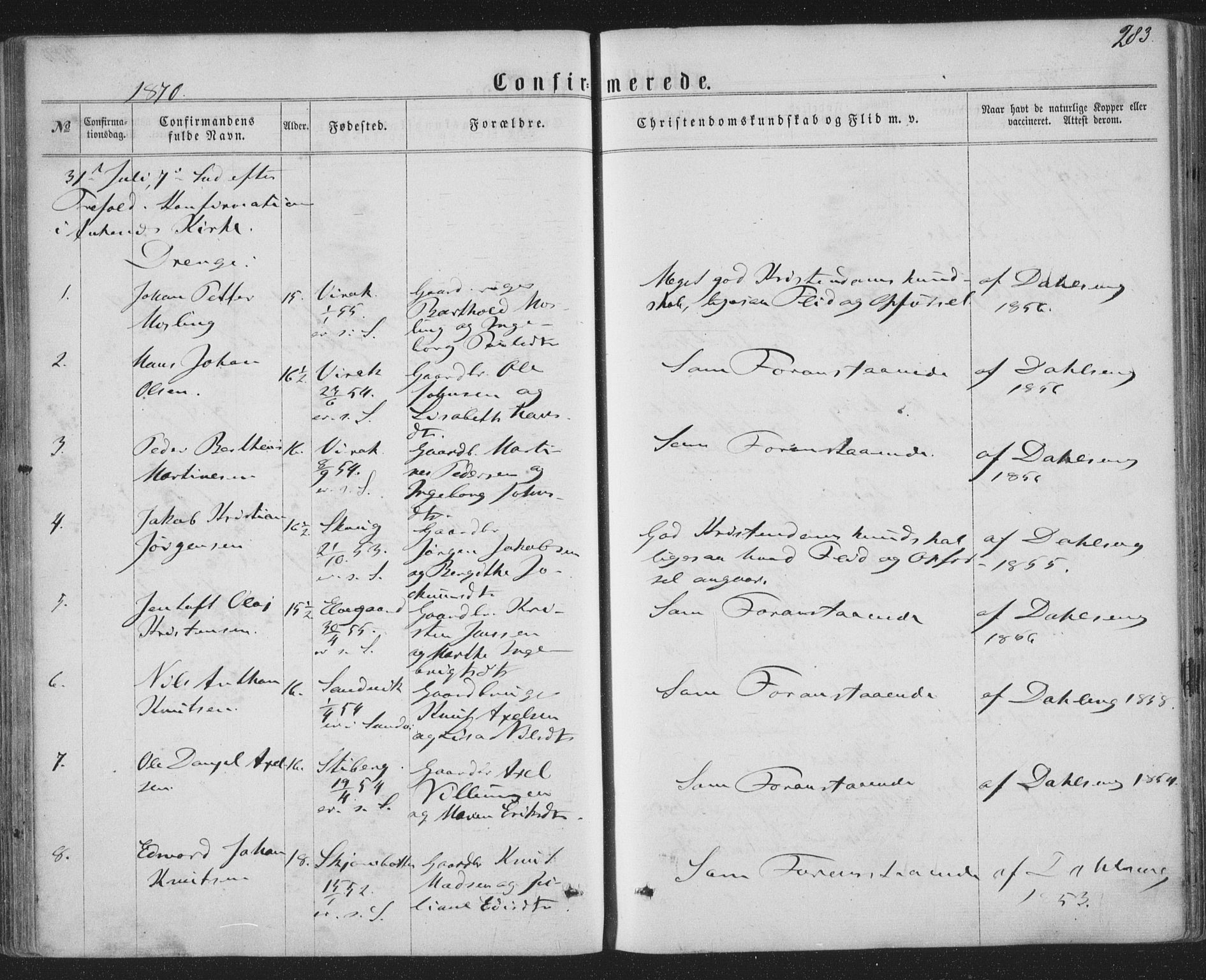 Ministerialprotokoller, klokkerbøker og fødselsregistre - Nordland, AV/SAT-A-1459/863/L0896: Parish register (official) no. 863A08, 1861-1871, p. 283