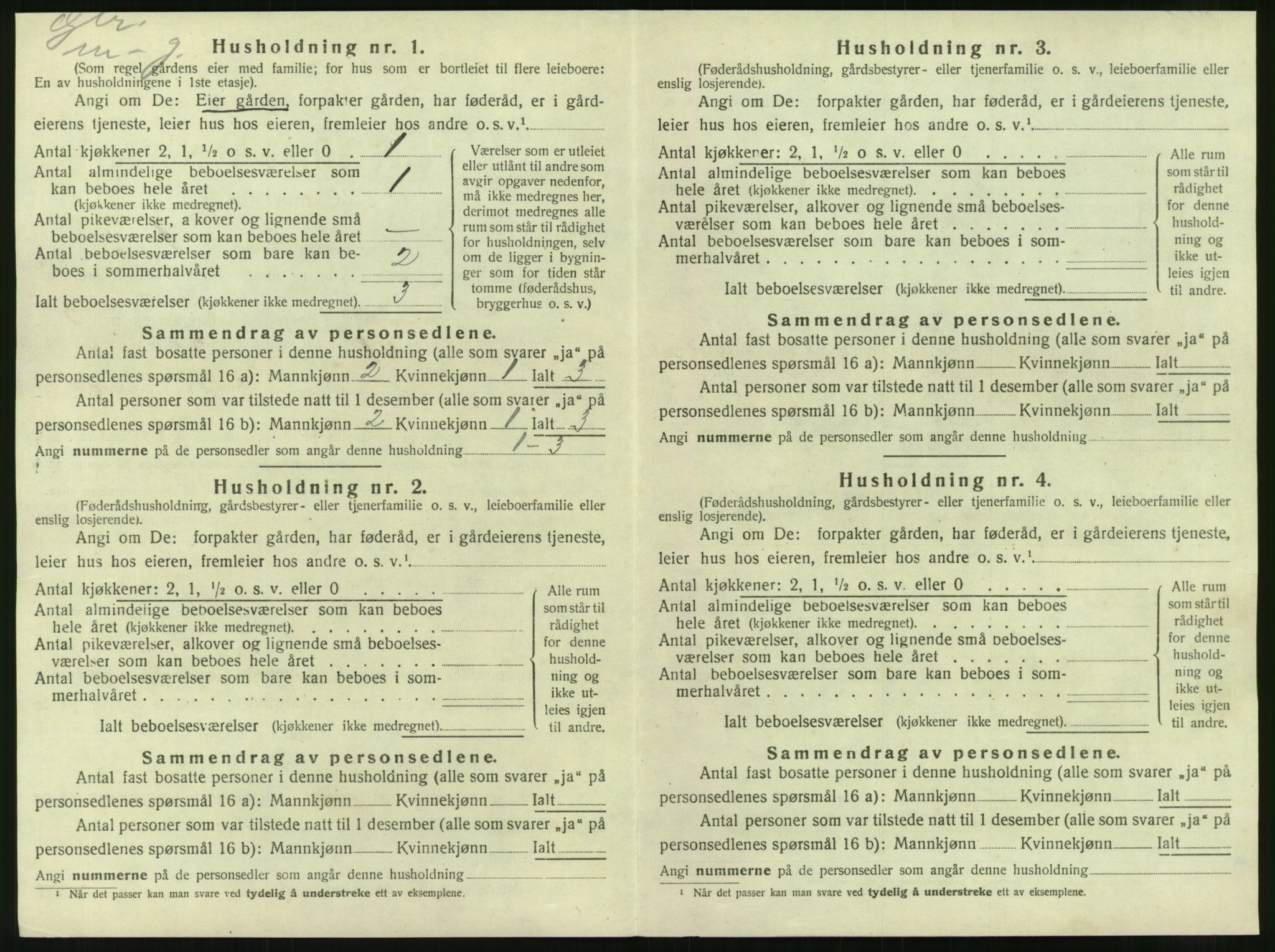 SAT, 1920 census for Nesna, 1920, p. 544