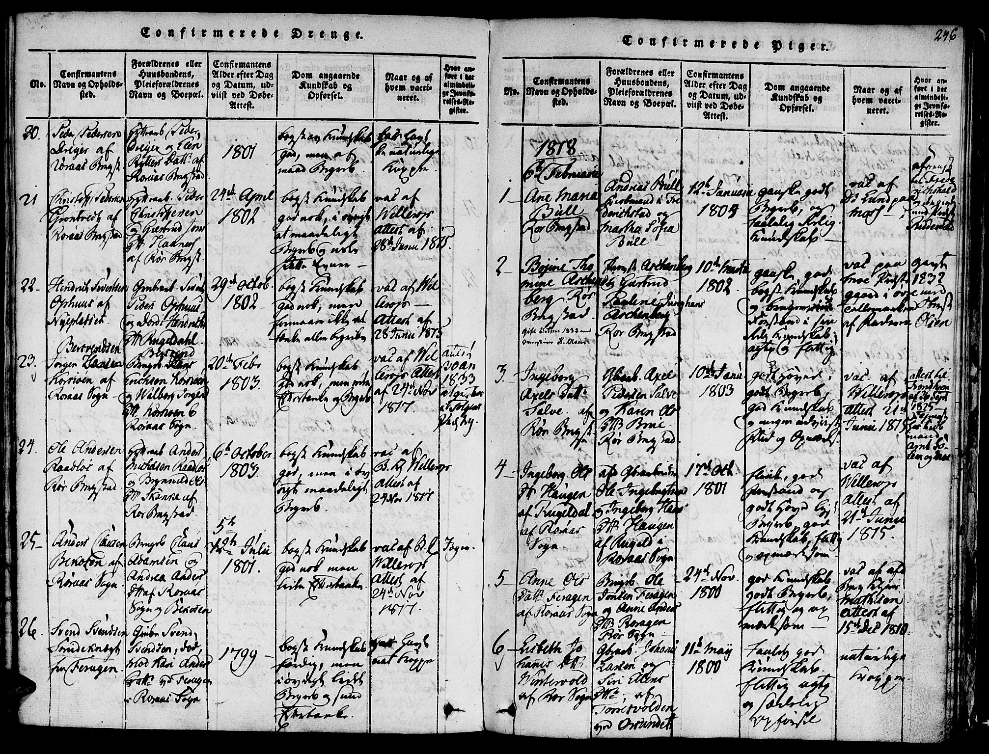 Ministerialprotokoller, klokkerbøker og fødselsregistre - Sør-Trøndelag, SAT/A-1456/681/L0929: Parish register (official) no. 681A07, 1817-1828, p. 246